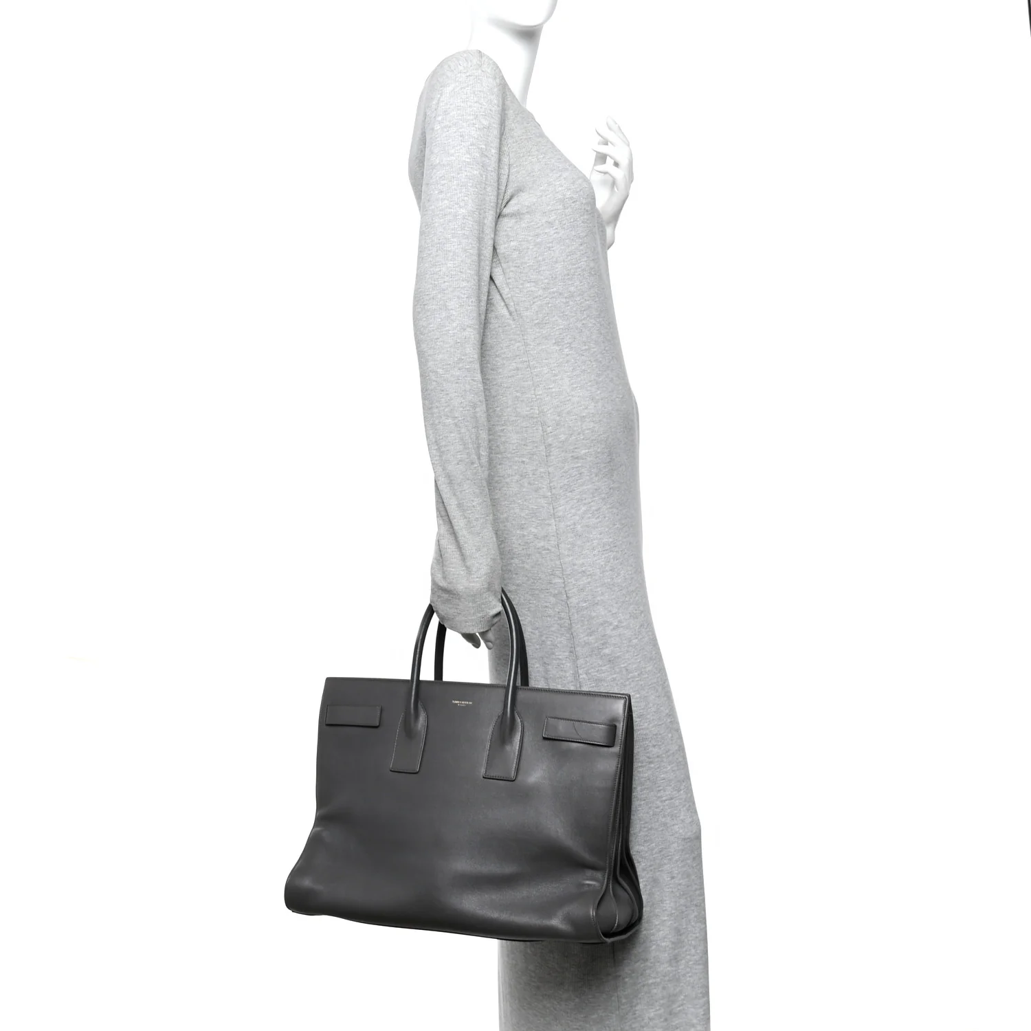 Calfskin Large Sac de Jour Carryall Grey - Image 2