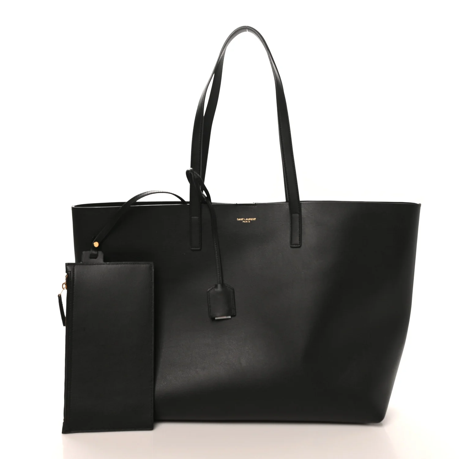 Calfskin Large Shopping Tote Black - Image 2