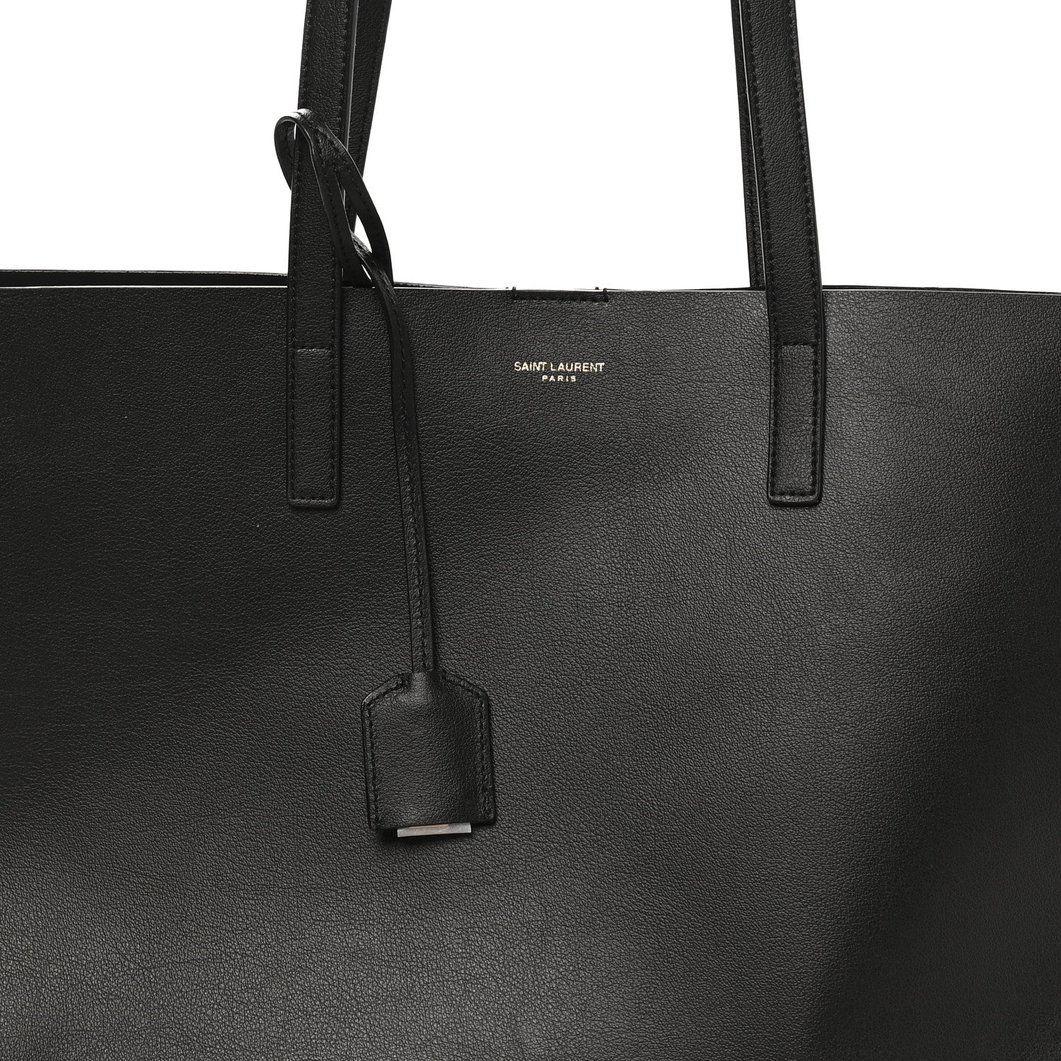 Calfskin Large Shopping Tote Black - Image 9