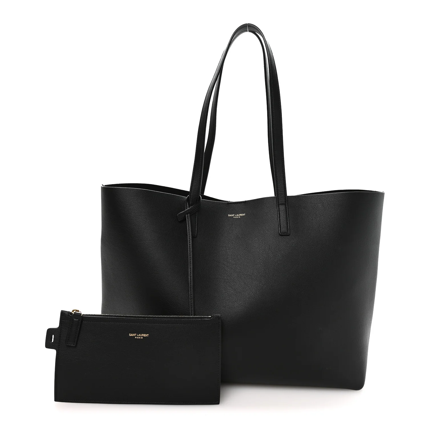 Calfskin Large Shopping Tote Black - Image 2