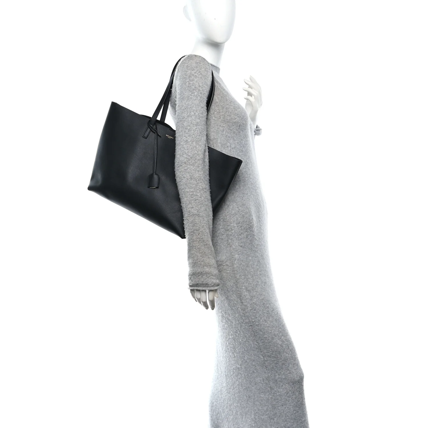 Calfskin Large Shopping Tote Black - Image 2