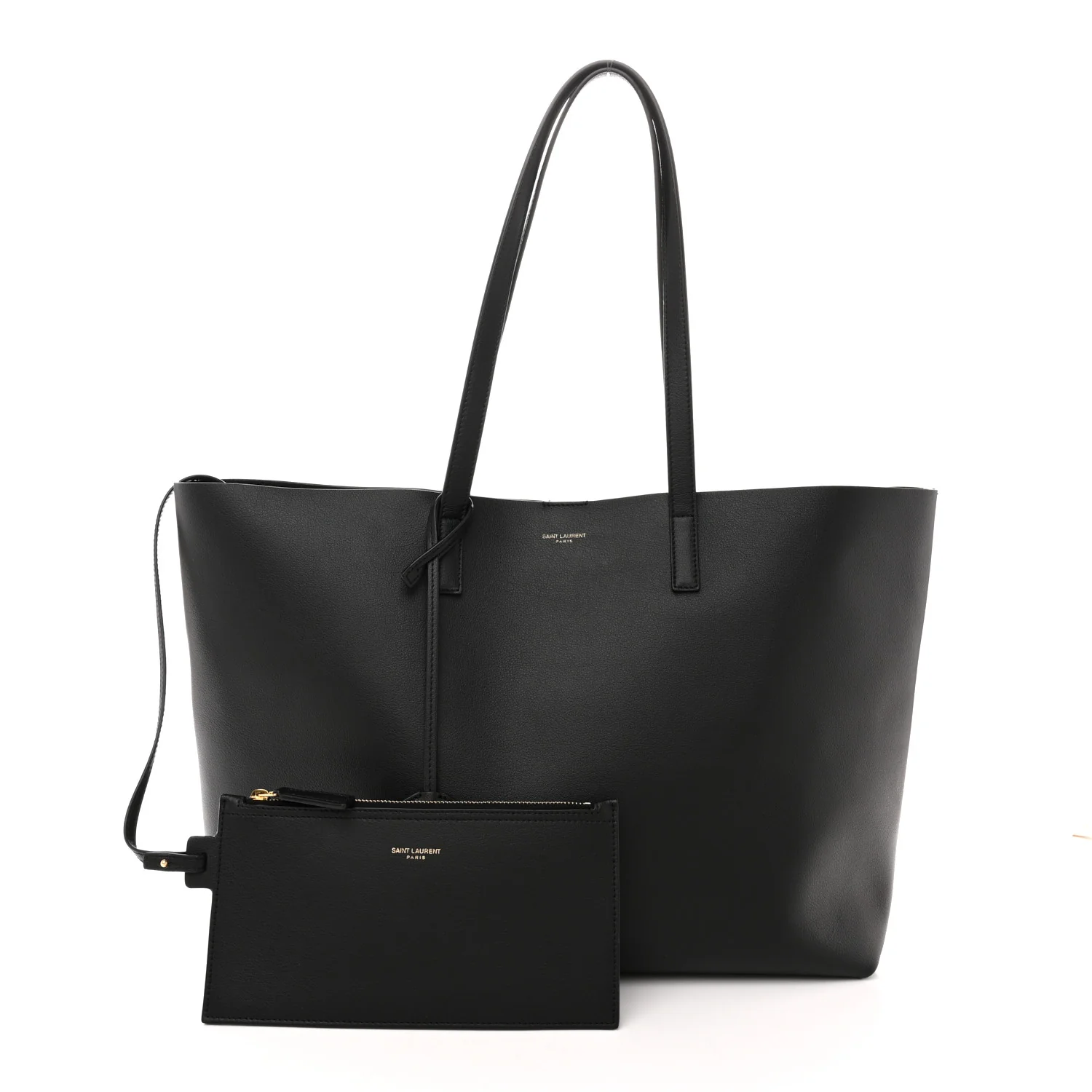 Calfskin Large Shopping Tote Black - Image 3