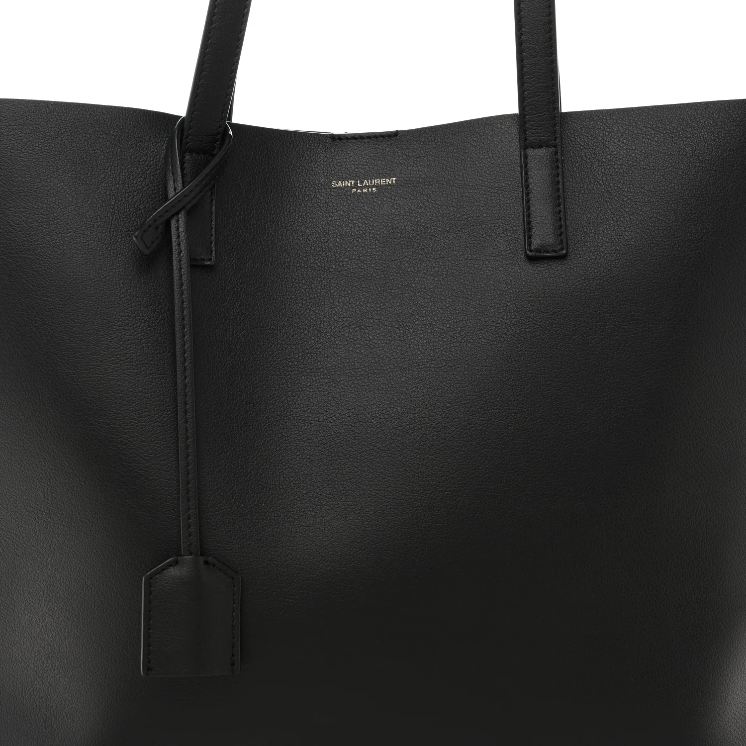 Calfskin Large Shopping Tote Black - Image 9
