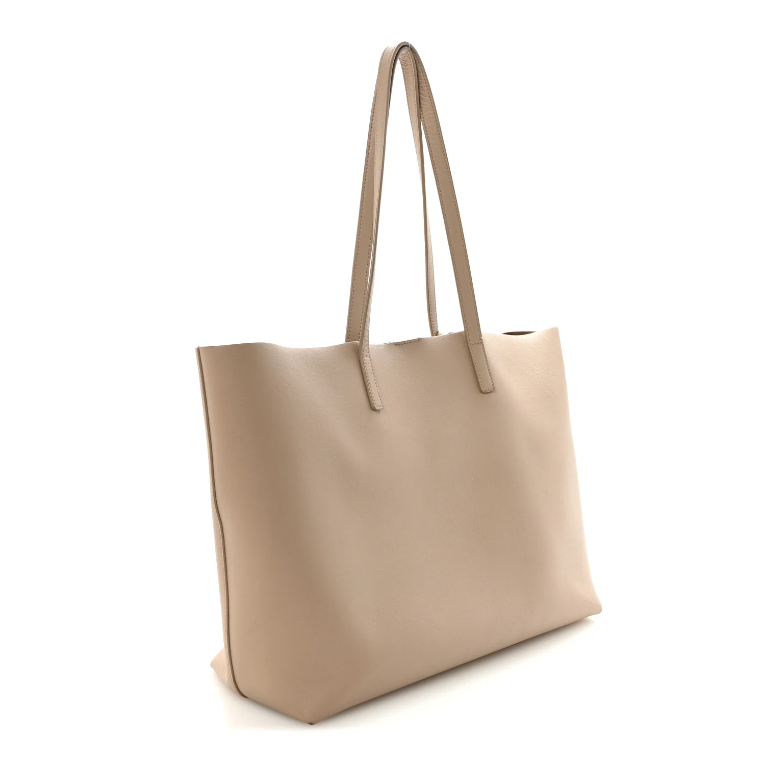 Calfskin Large Shopping Tote Dark Beige - Image 4
