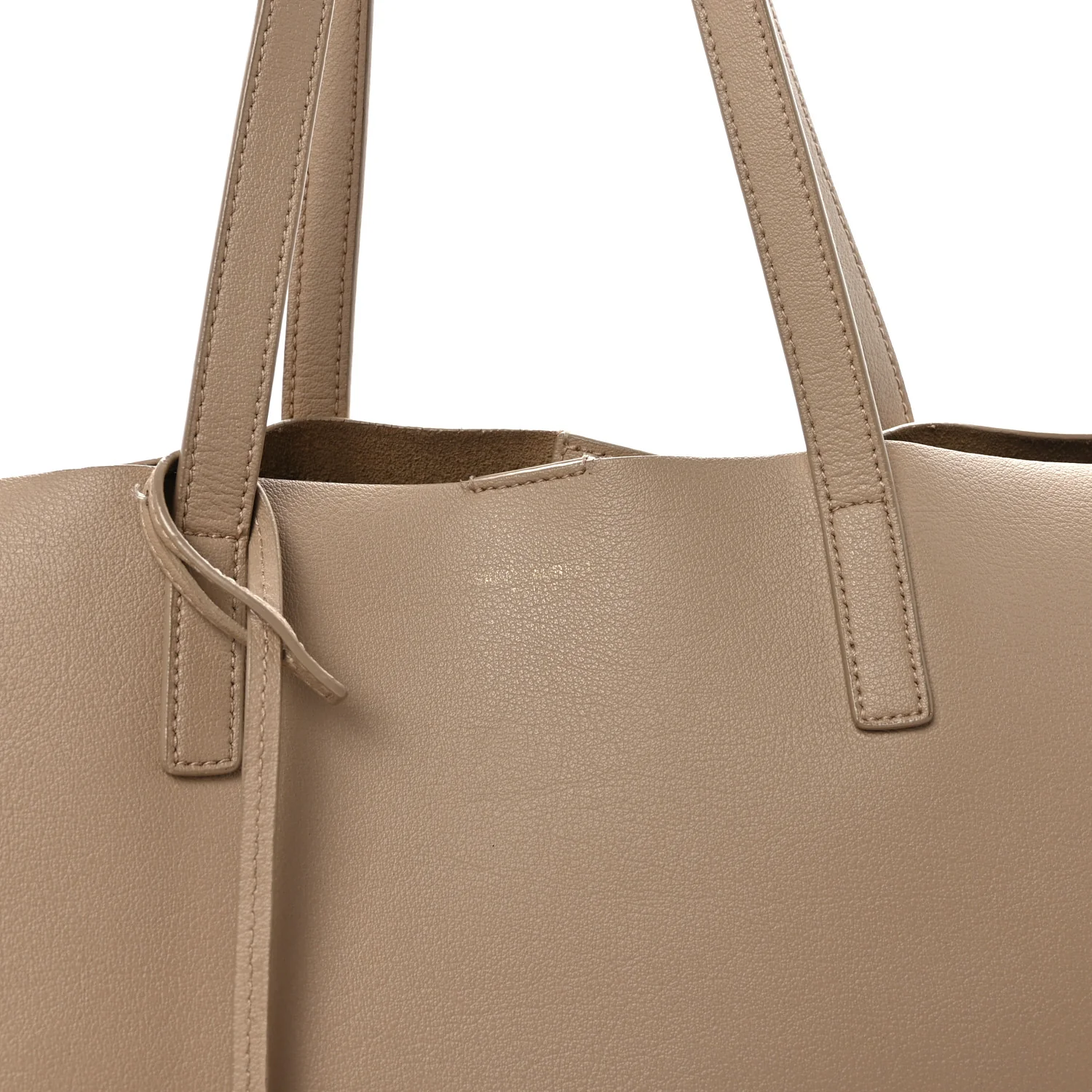 Calfskin Large Shopping Tote Dark Beige - Image 8