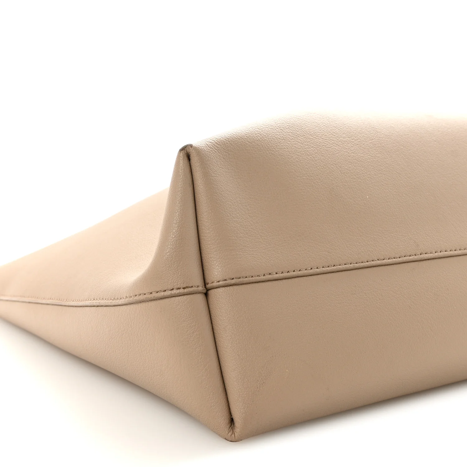 Calfskin Large Shopping Tote Dark Beige - Image 9