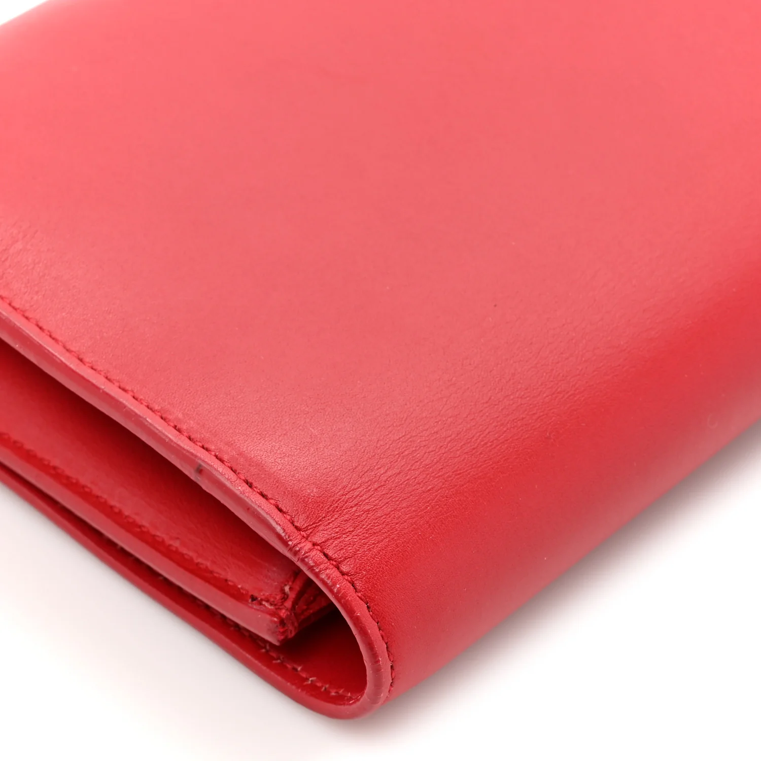 Calfskin Lutetia Flap Clutch Red - Image 10