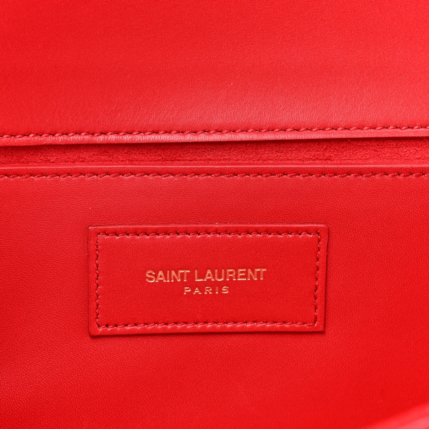 Calfskin Lutetia Flap Clutch Red - Image 6