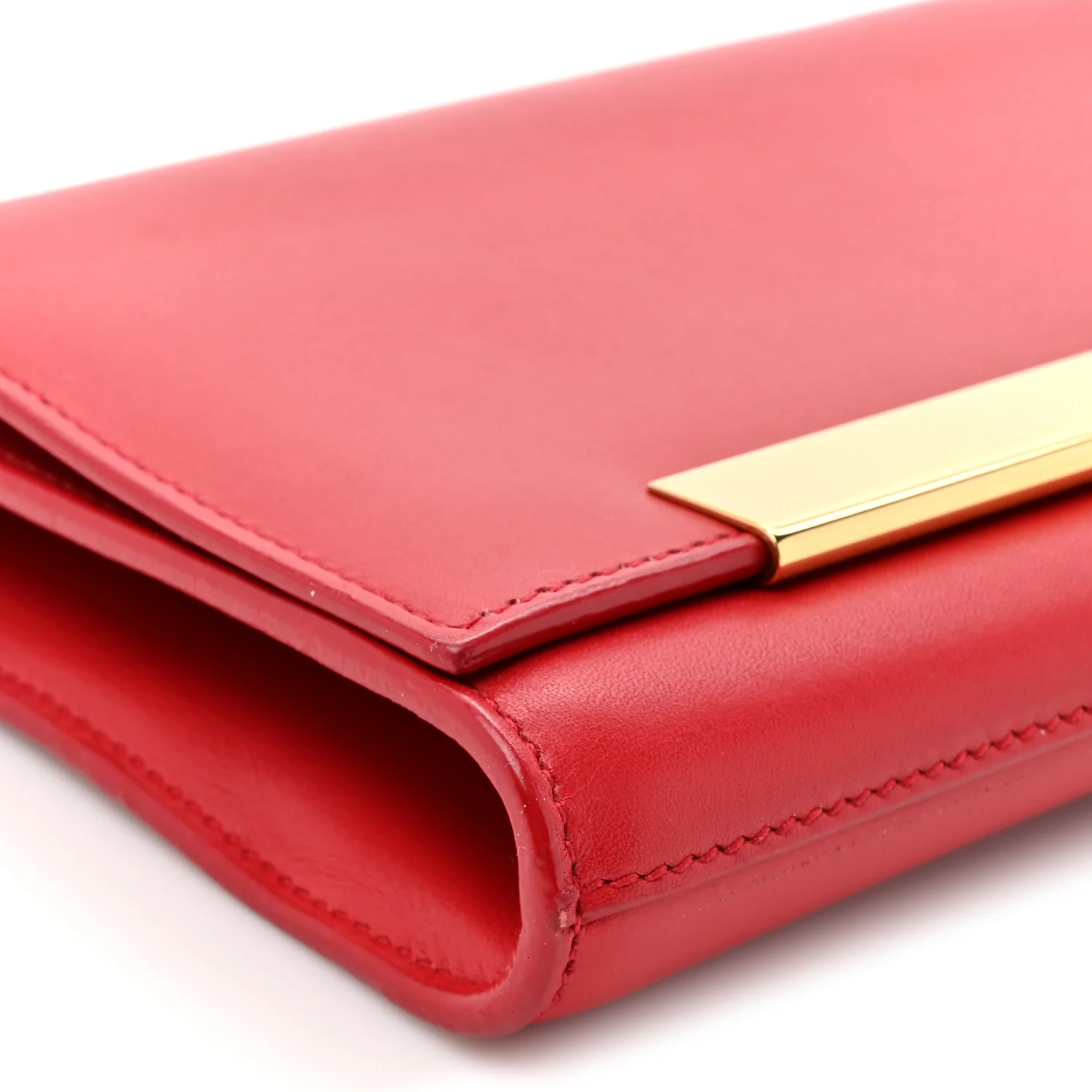 Calfskin Lutetia Flap Clutch Red - Image 8