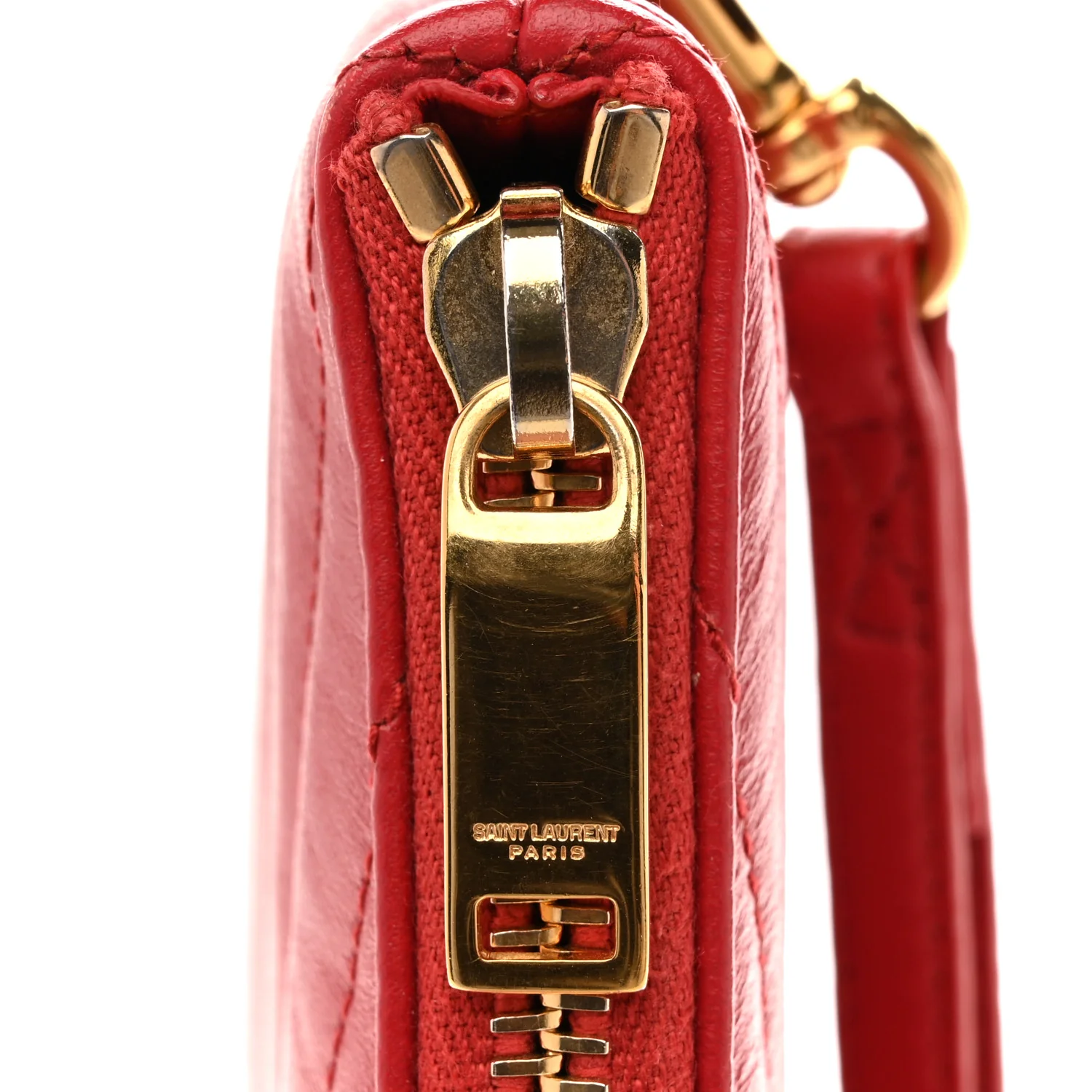 Calfskin Matelasse Chevron Monogram A5 Wristlet Bandana Red - Image 9