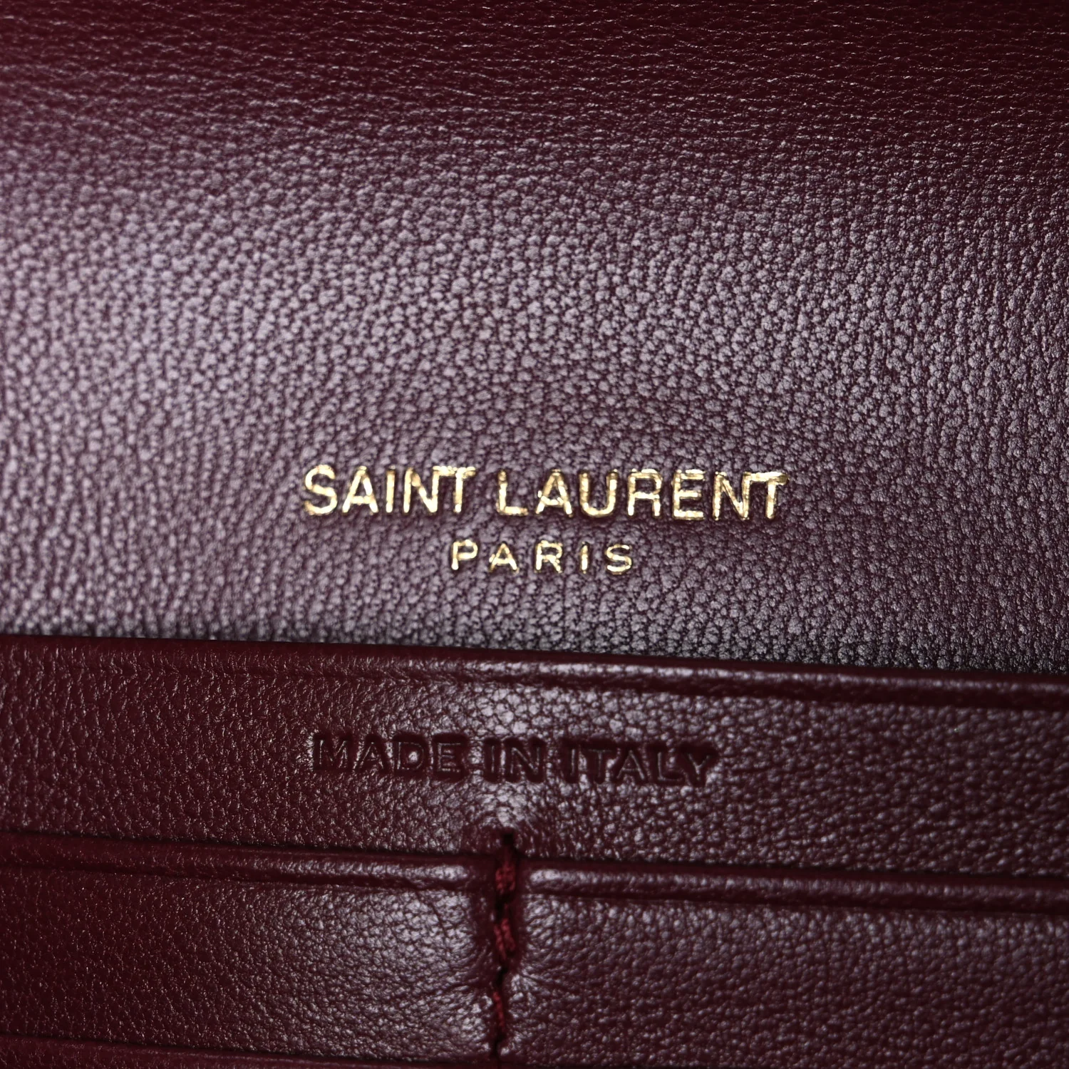 Calfskin Matelasse Chevron Monogram Flap Wallet Dark Bordeaux - Image 6