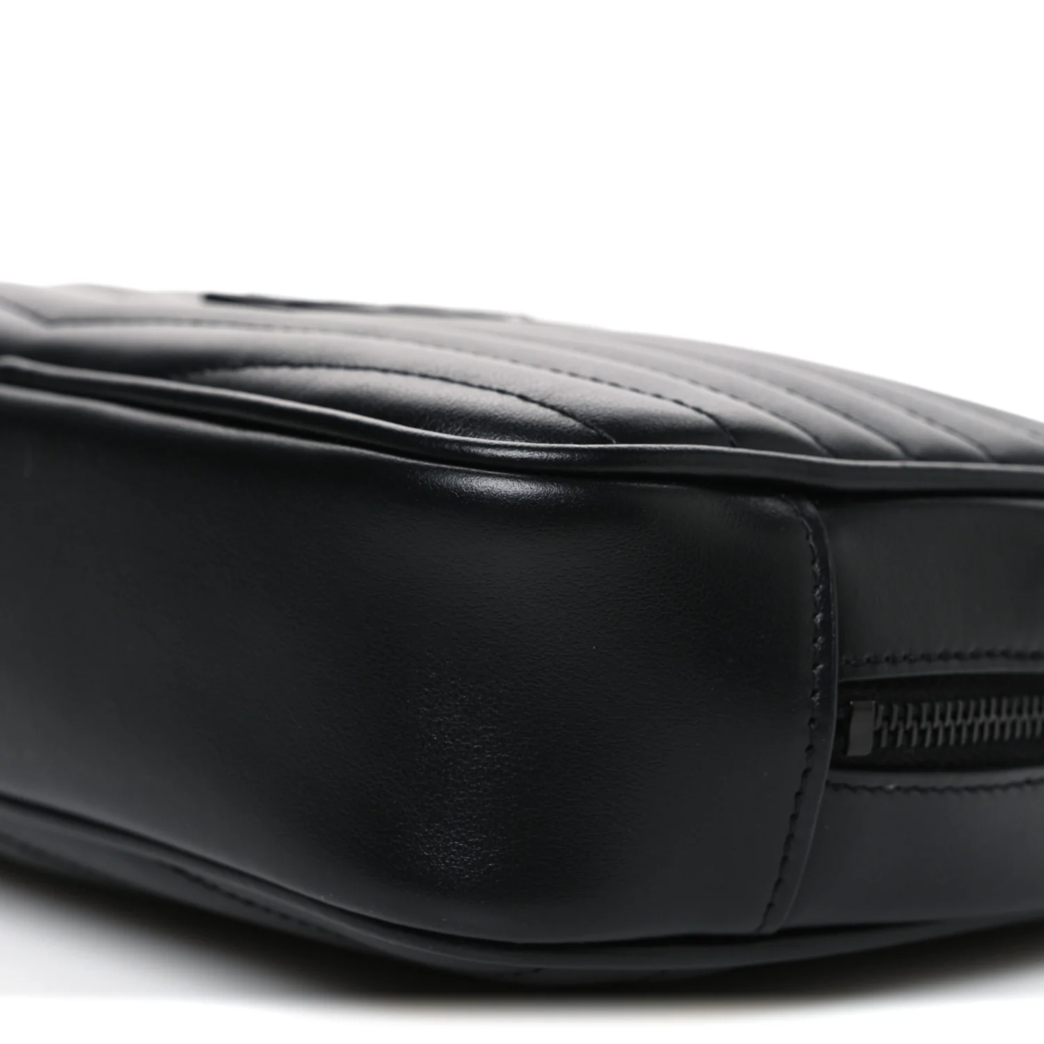 Calfskin Matelasse Monochrome Monogram Mini Lou Camera Bag Black - Image 10