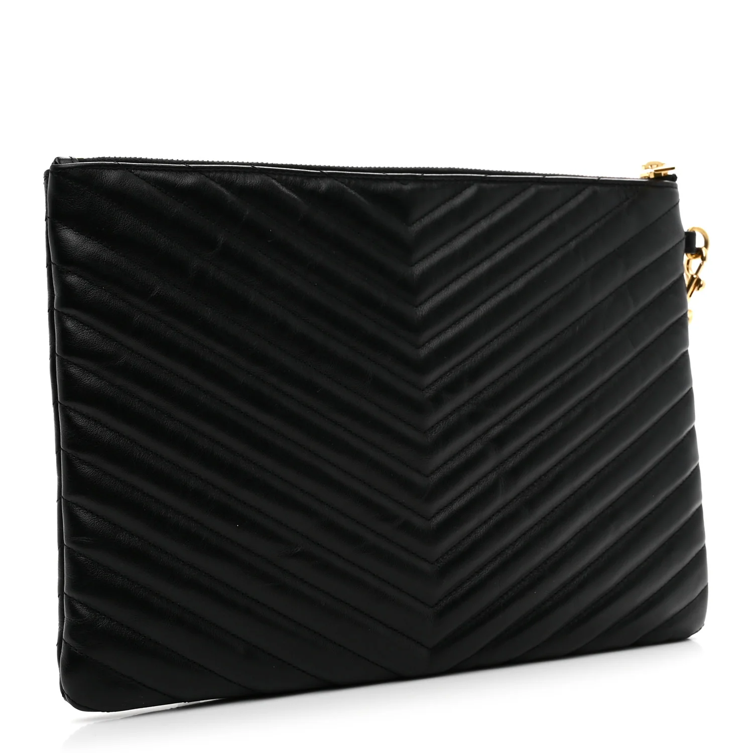 Calfskin Matelasse Monogram Cassandre Tablet Pouch Black - Image 3