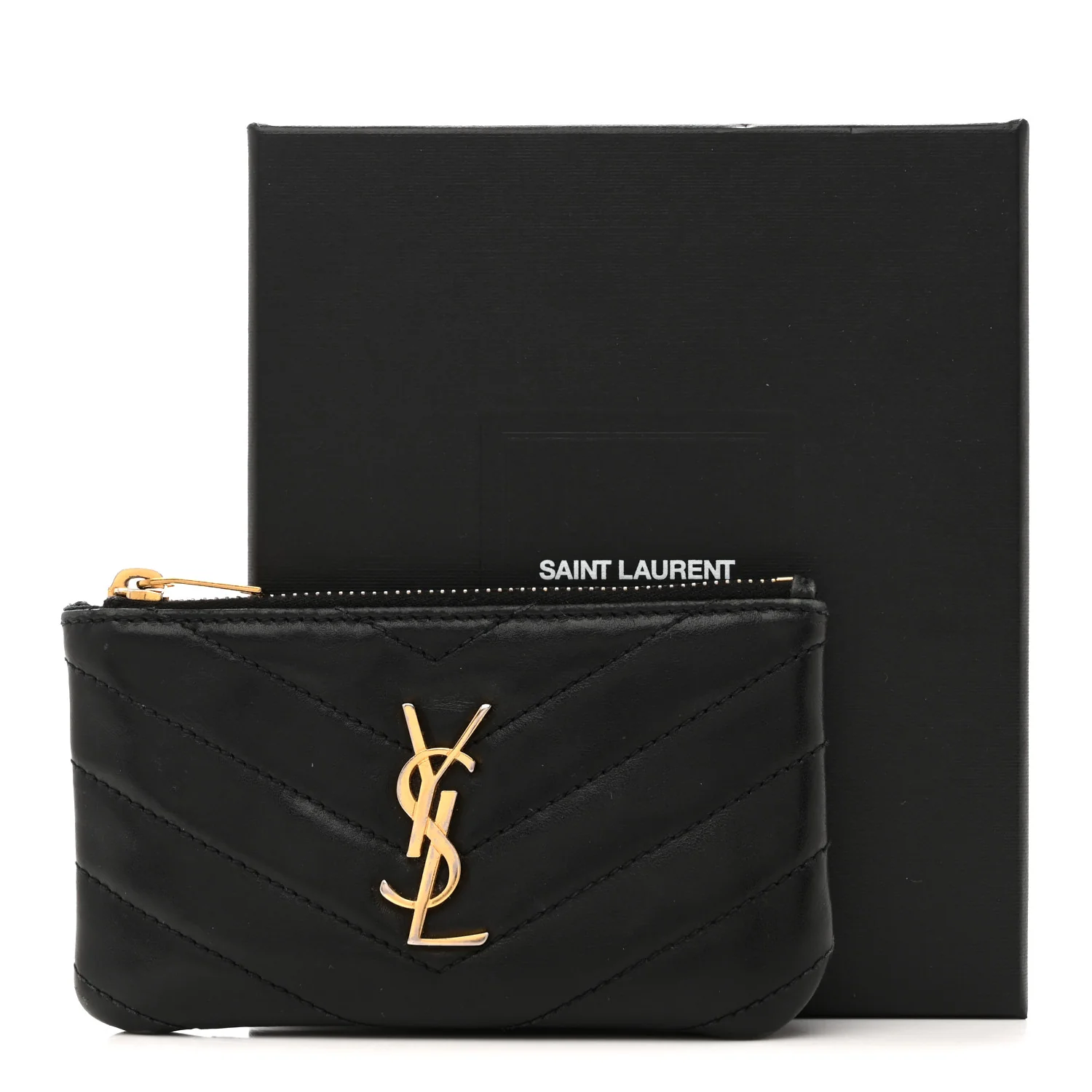 Calfskin Matelasse Monogram Key Pouch Black - Image 16