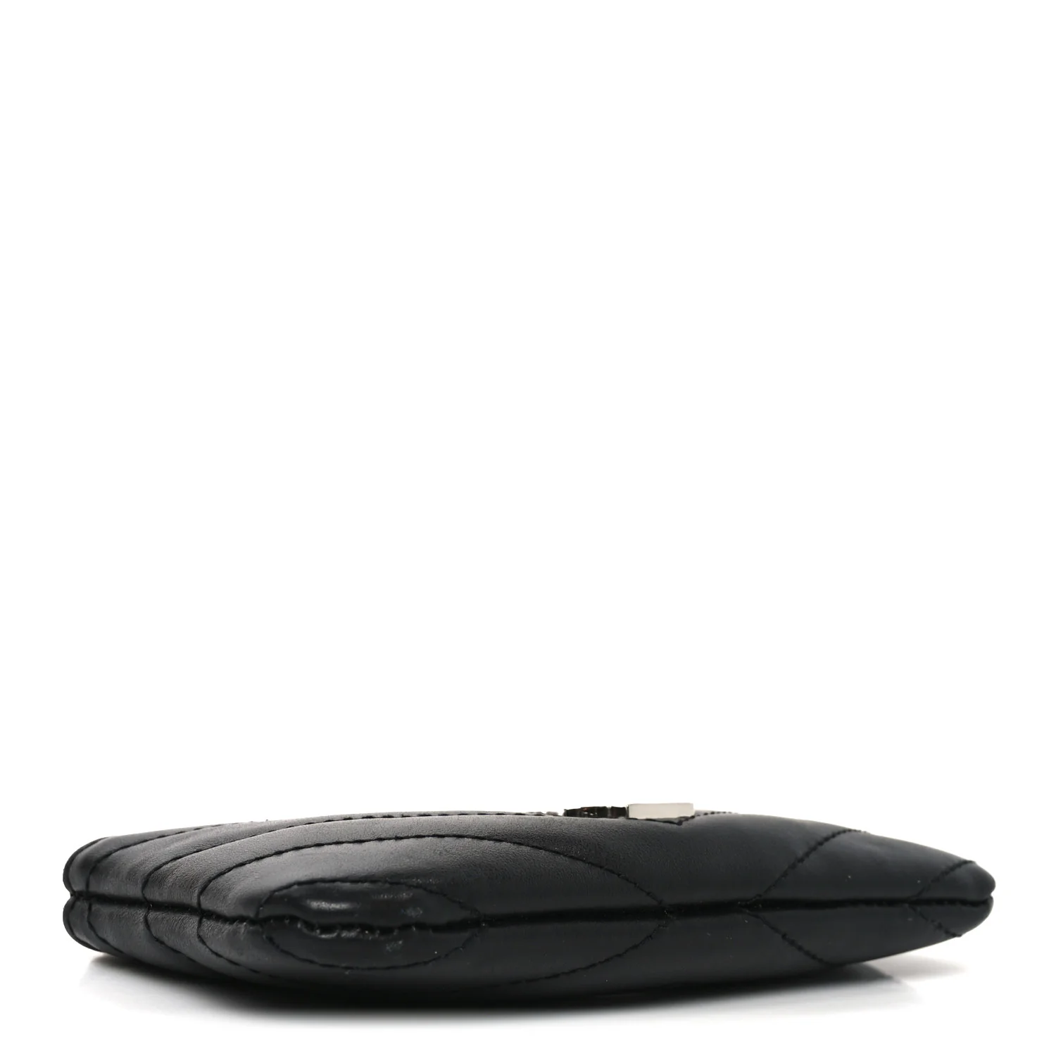 Calfskin Matelasse Monogram Key Pouch Black - Image 4