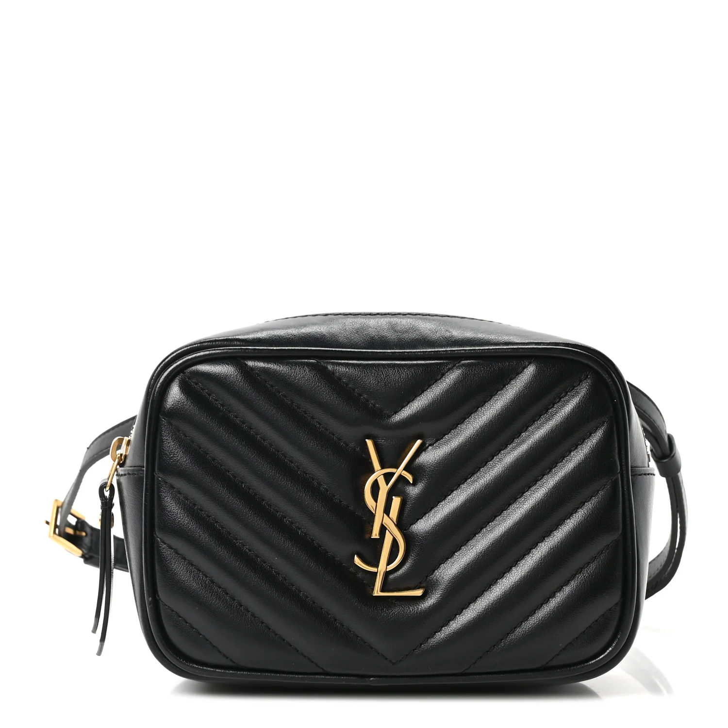 Calfskin Matelasse Monogram Lou Belt Bag Black