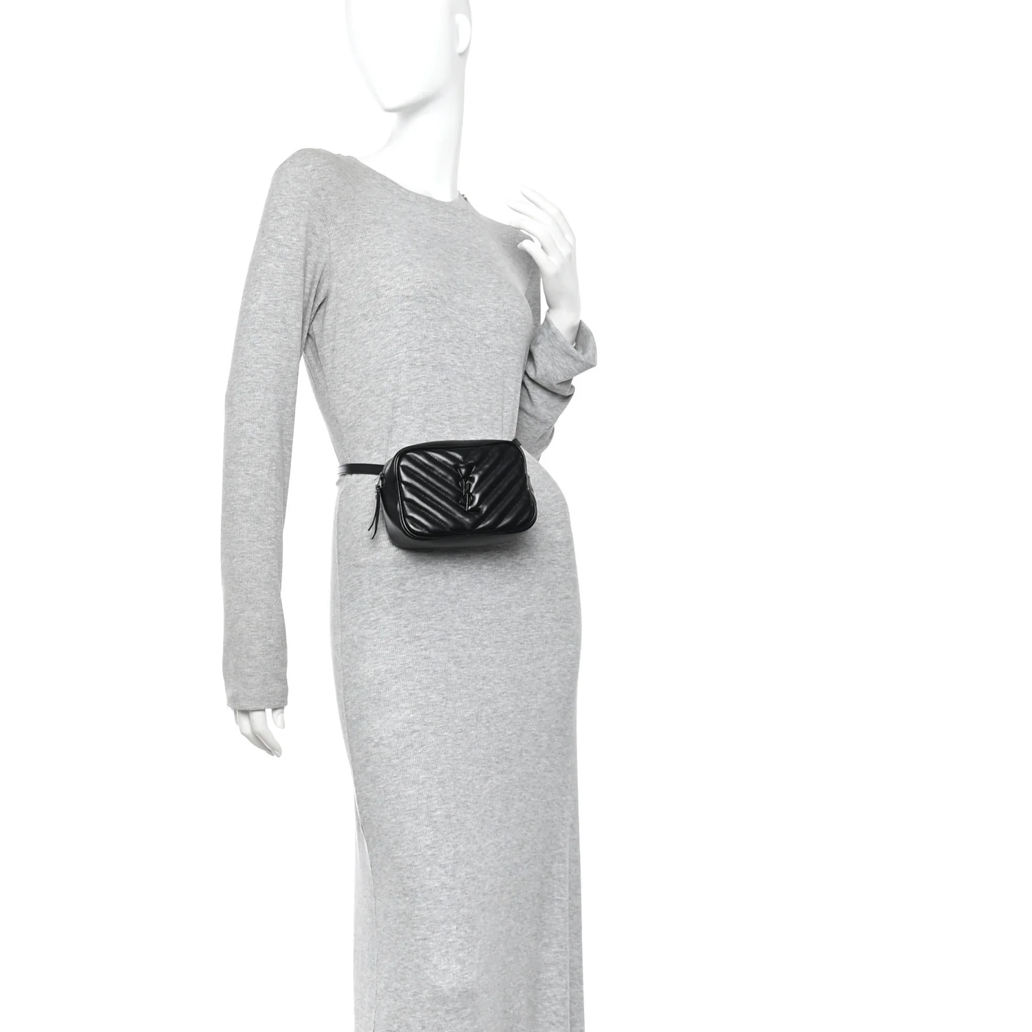 Calfskin Matelasse Monogram Lou Belt Bag Black - Image 2
