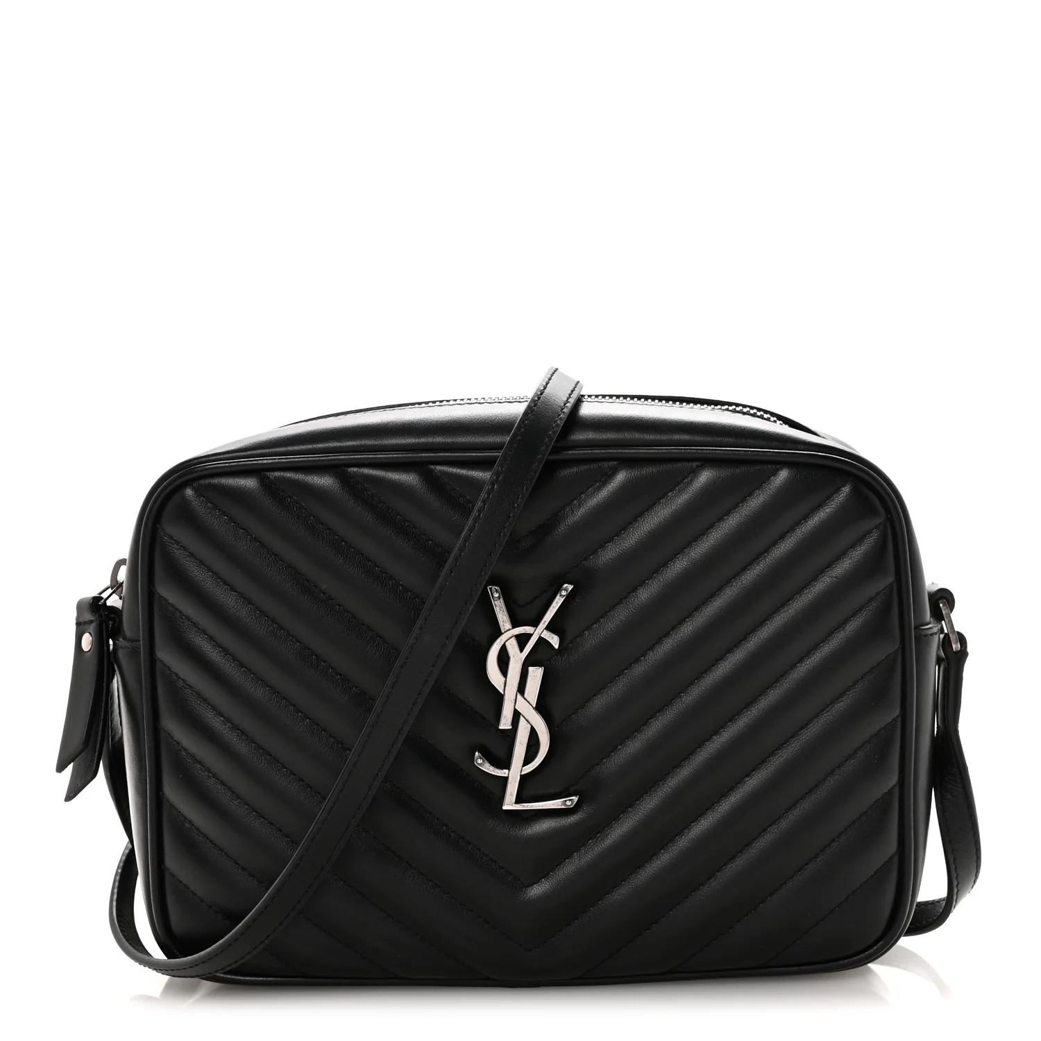 Calfskin Matelasse Monogram Lou Camera Bag Black