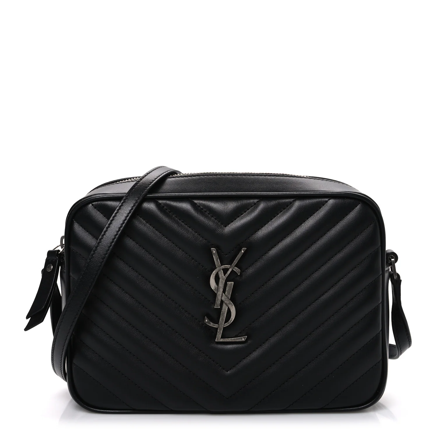 Calfskin Matelasse Monogram Lou Camera Bag Black