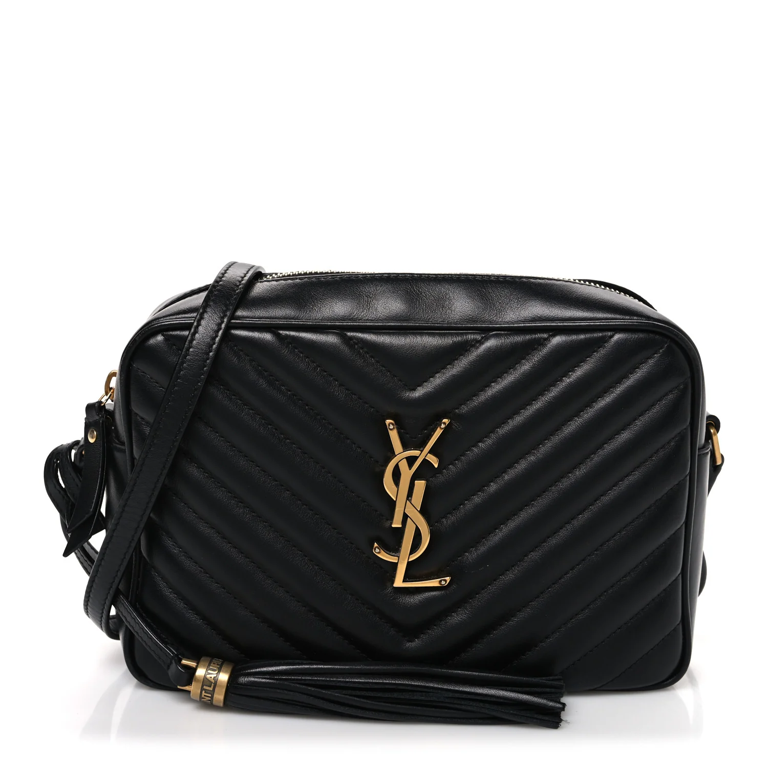Calfskin Matelasse Monogram Lou Camera Bag Black