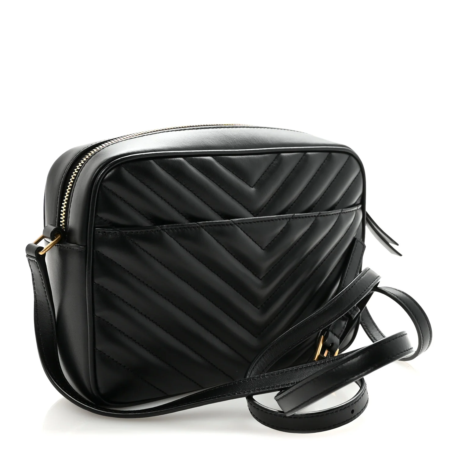 Calfskin Matelasse Monogram Lou Camera Bag Black - Image 3
