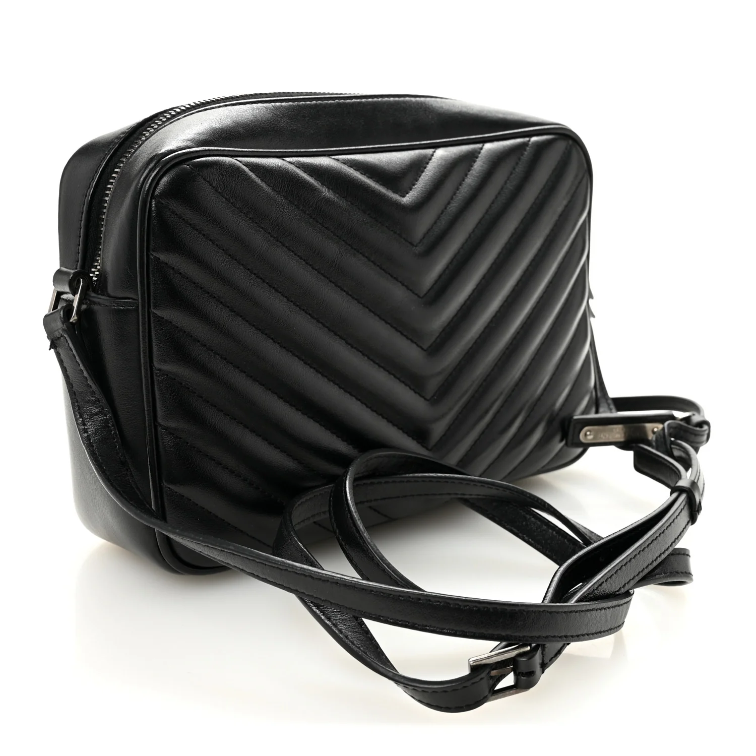 Calfskin Matelasse Monogram Lou Camera Bag Black - Image 3
