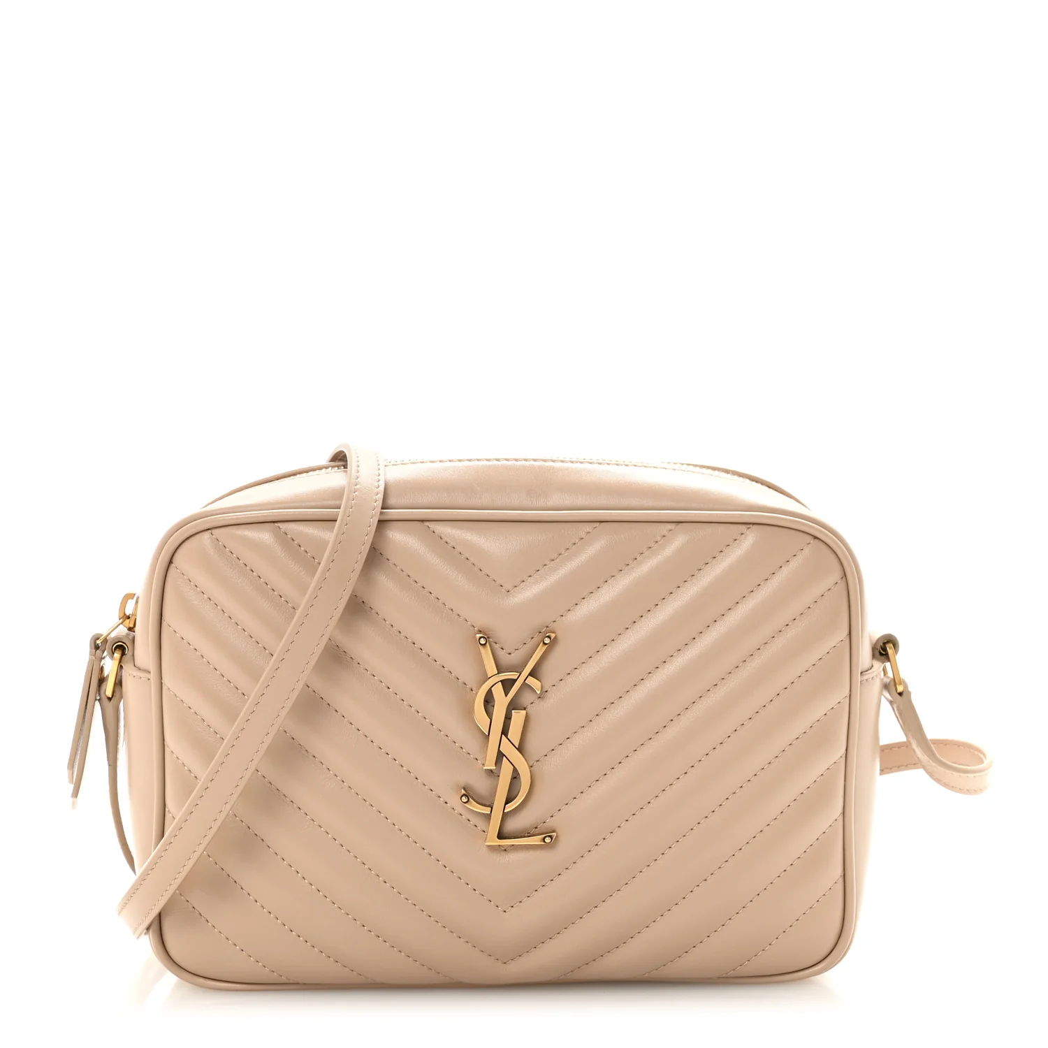 Calfskin Matelasse Monogram Lou Camera Bag Dark Beige