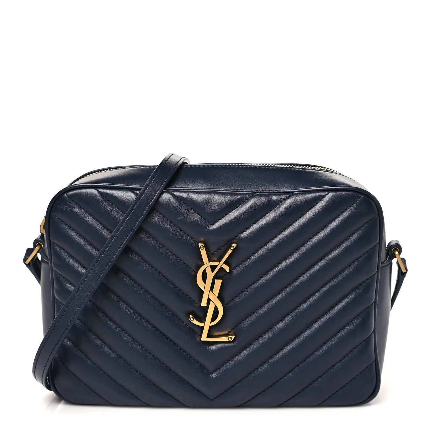 Calfskin Matelasse Monogram Lou Camera Bag Deep Marine