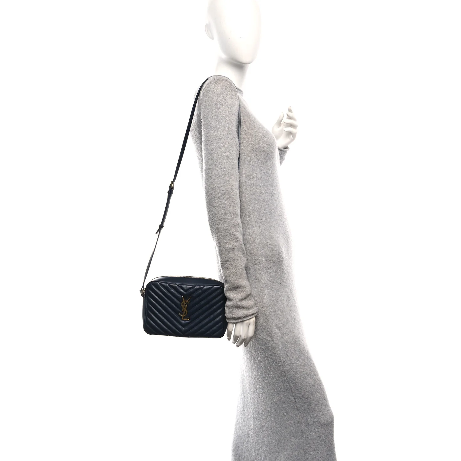 Calfskin Matelasse Monogram Lou Camera Bag Deep Marine - Image 3