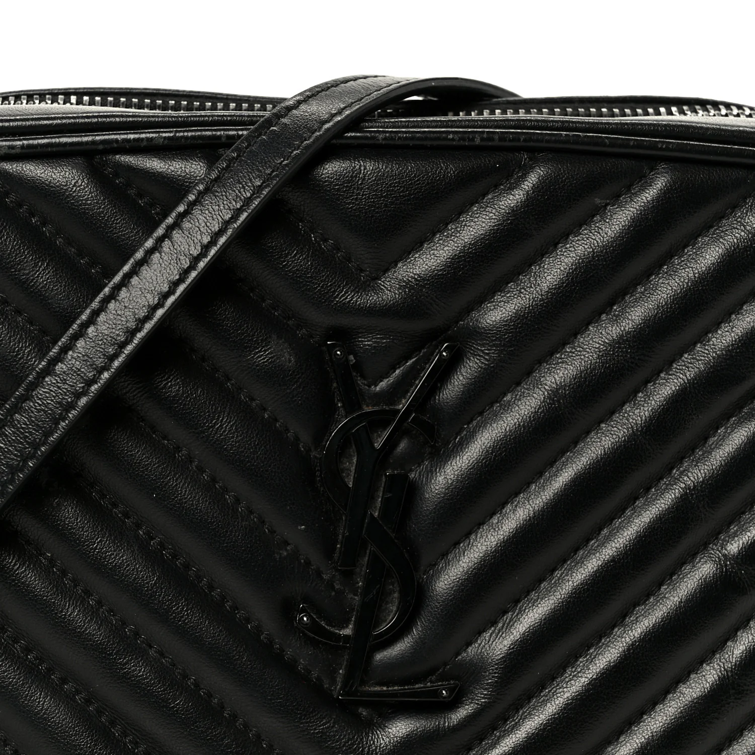 Calfskin Matelasse Monogram Monochrome Lou Camera Bag Black - Image 8