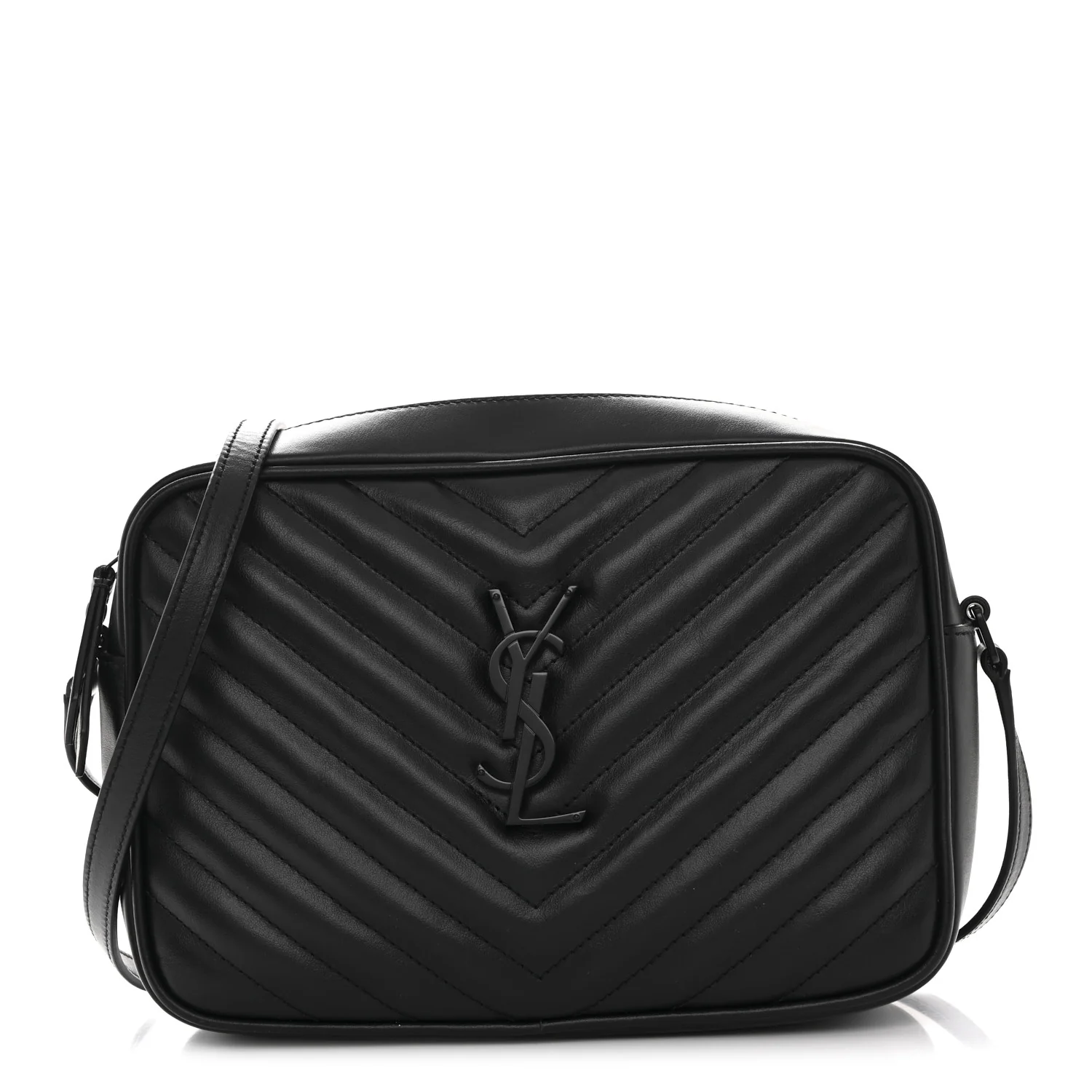 Calfskin Matelasse Monogram Monochrome Lou Camera Bag Black