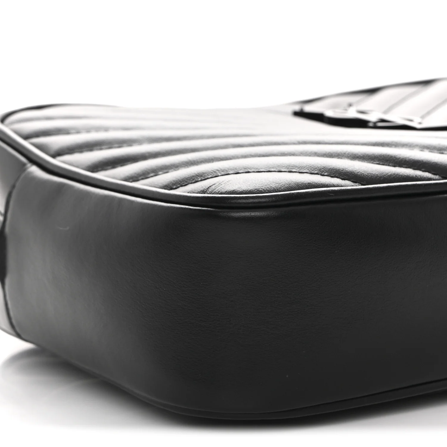 Calfskin Matelasse Monogram Monochrome Lou Camera Bag Black - Image 9