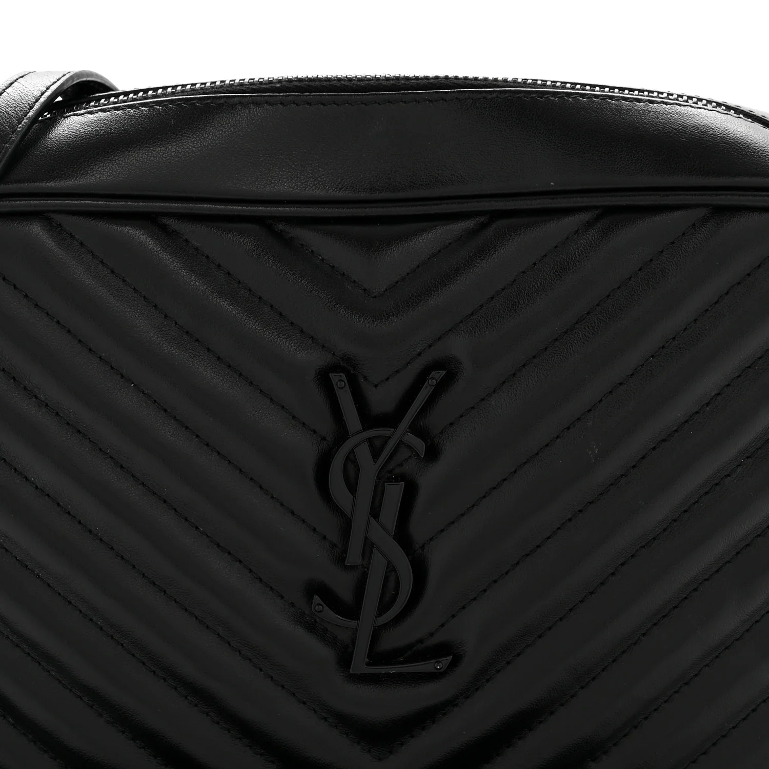 Calfskin Matelasse Monogram Monochrome Lou Camera Bag Black - Image 8