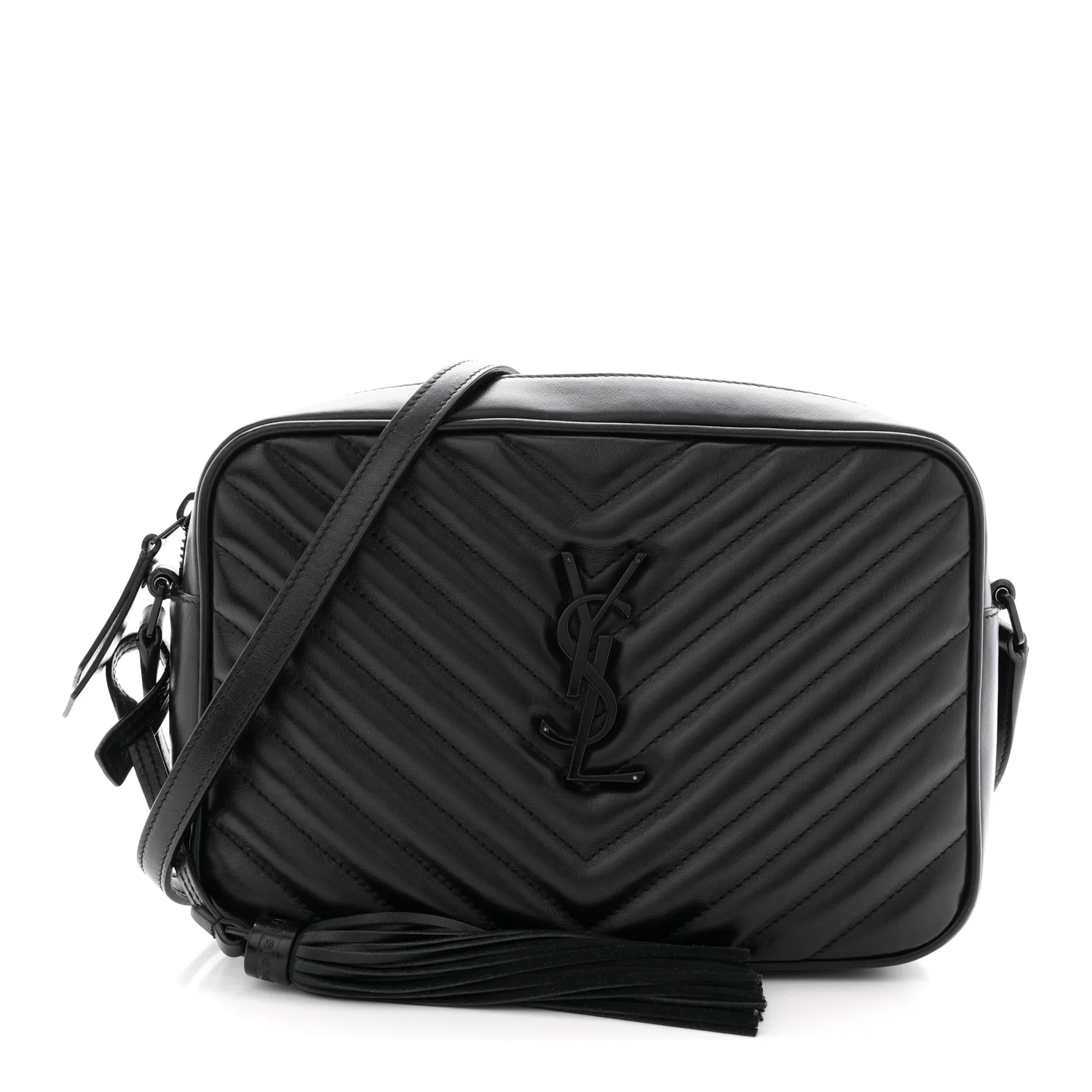Calfskin Matelasse Monogram Monochrome Lou Camera Bag Black