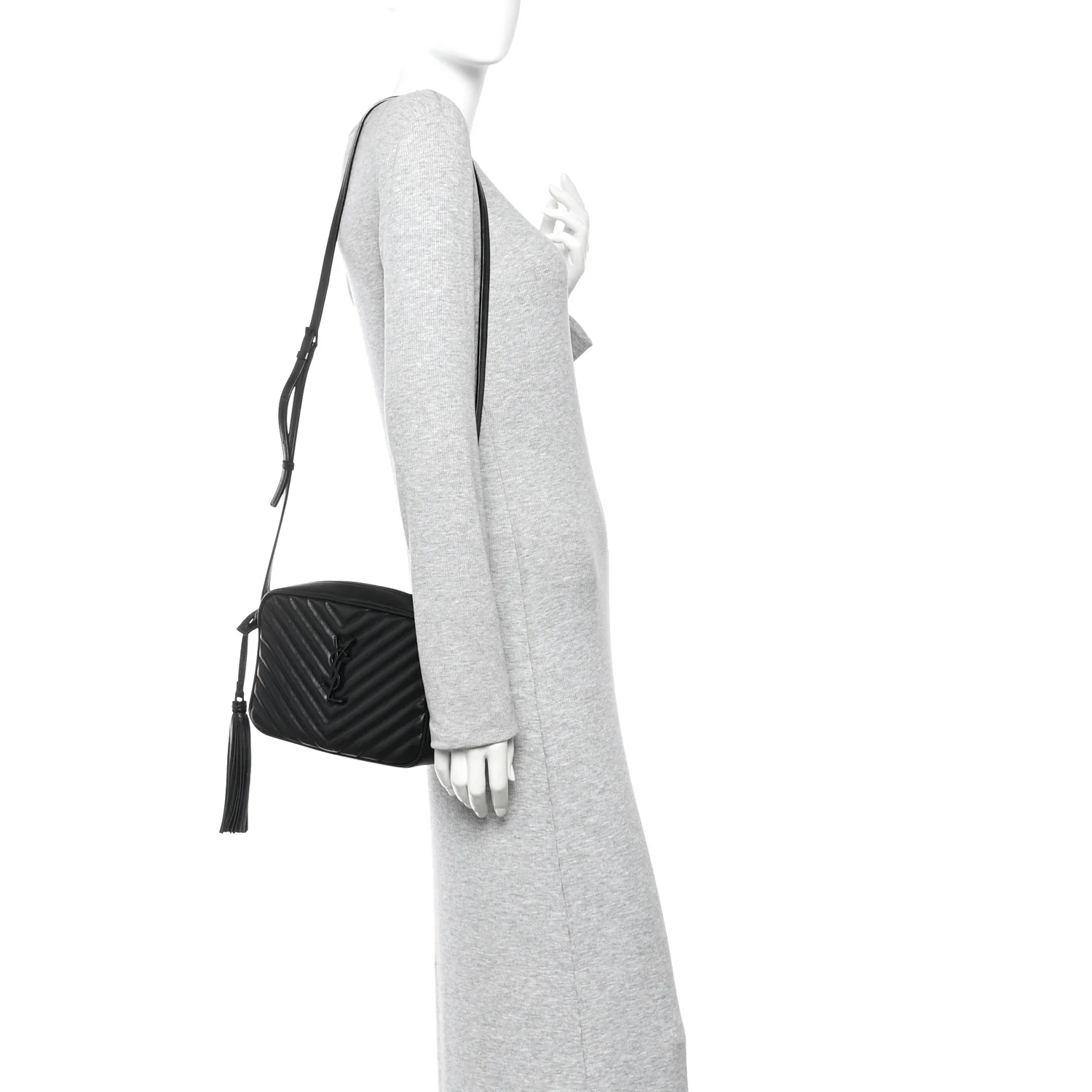 Calfskin Matelasse Monogram Monochrome Lou Camera Bag Black - Image 2