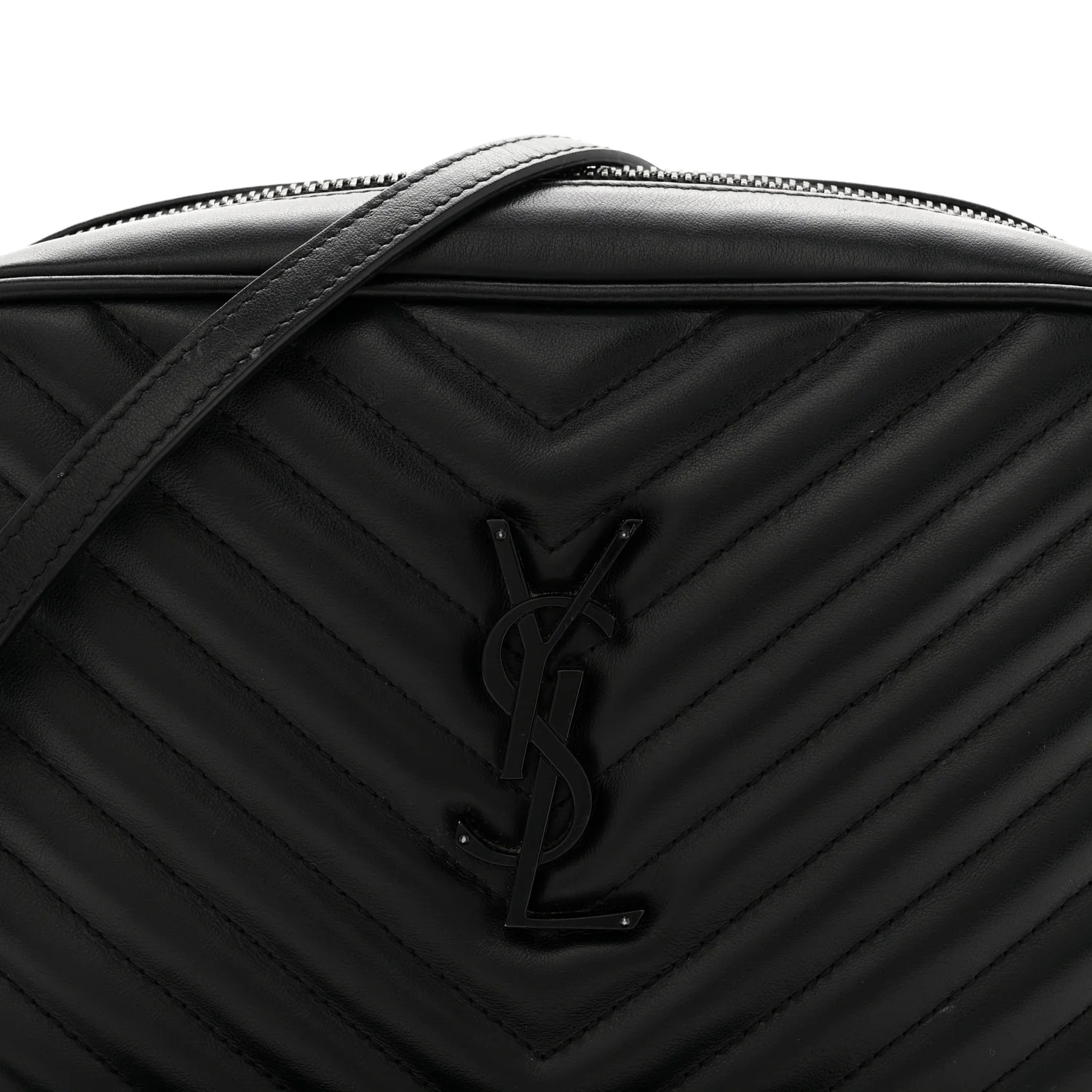 Calfskin Matelasse Monogram Monochrome Lou Camera Bag Black - Image 7