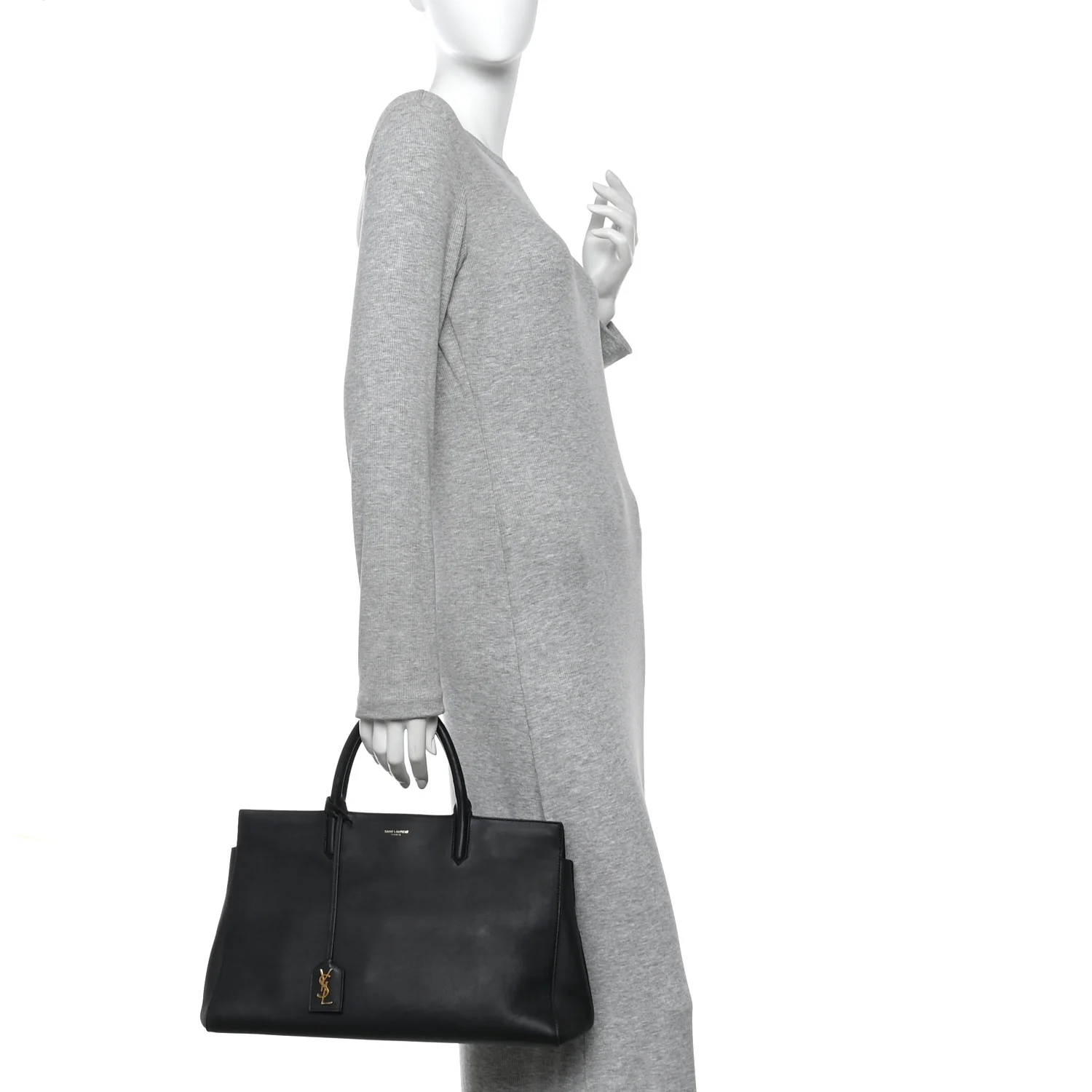 Calfskin Medium Cabas Rive Gauche Black - Image 2