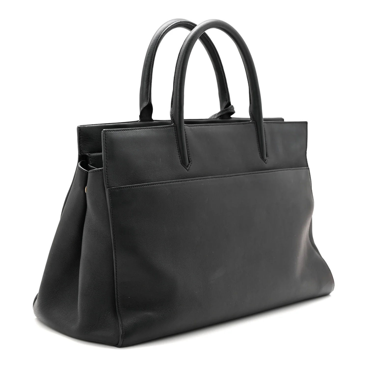 Calfskin Medium Cabas Rive Gauche Black - Image 3