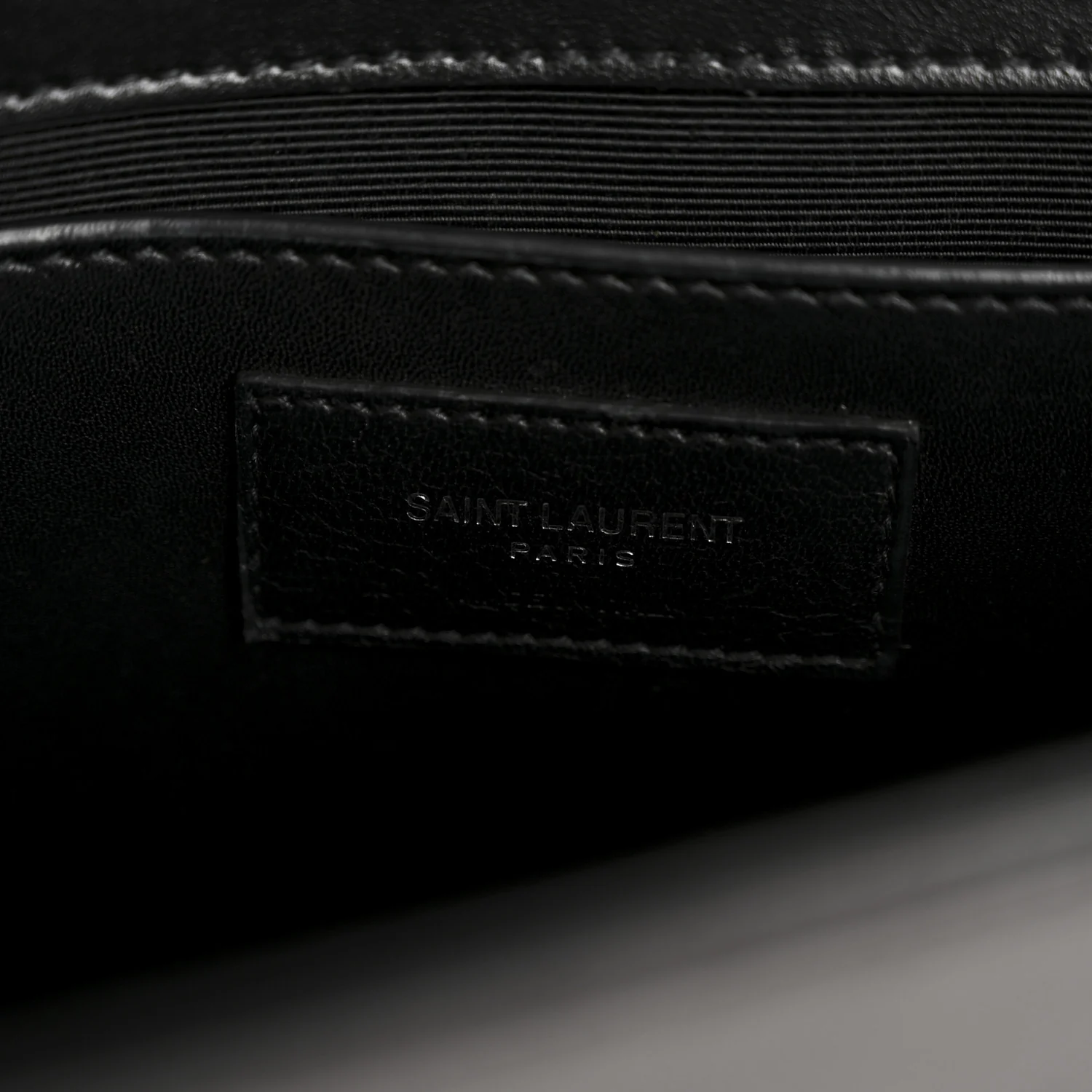 Calfskin Medium Heart Bolts Monogram Kate Satchel Black - Image 6