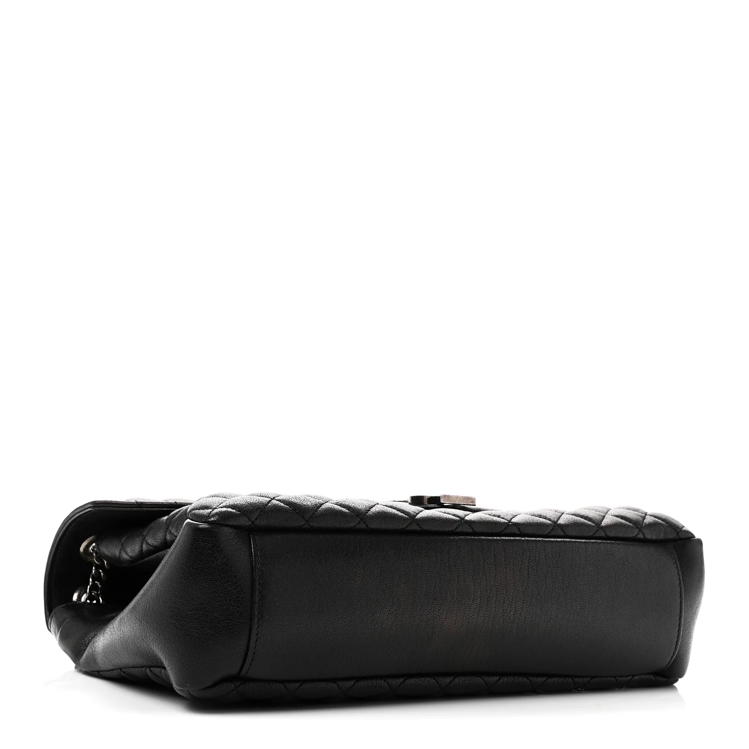 Calfskin Mixed Matelasse Triquilt Large Monogram Satchel Black - Image 4