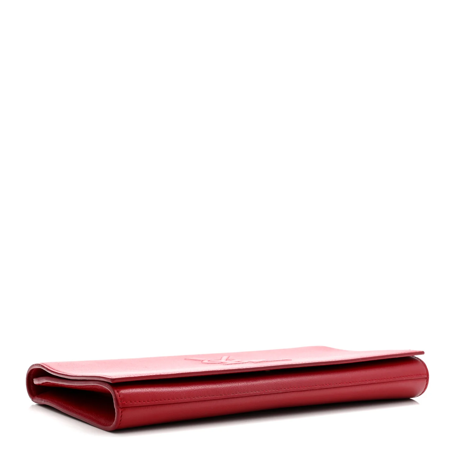 Calfskin Monogram Large Belle De Jour Clutch Red - Image 4
