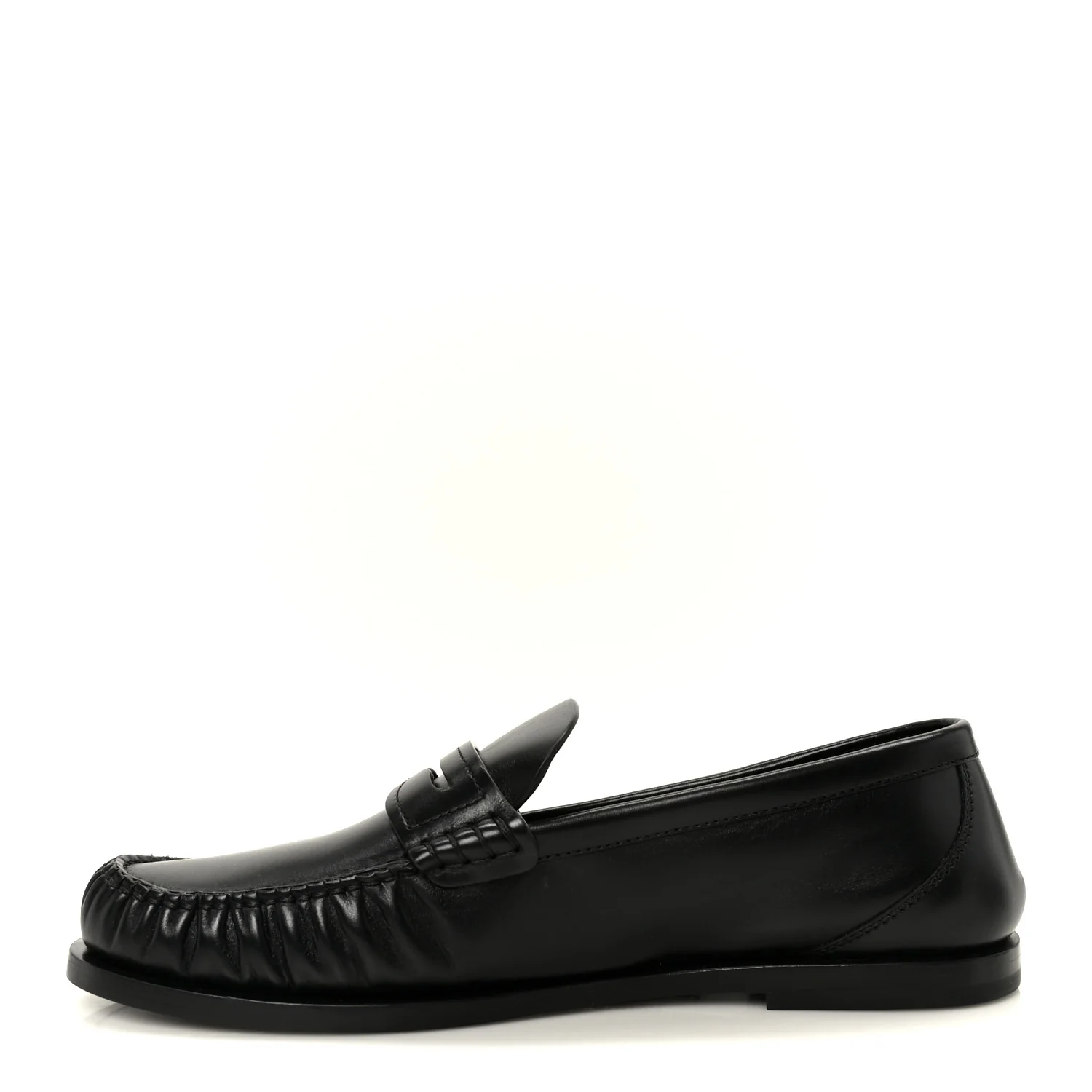 Calfskin Penny Loafers 37.5 Black