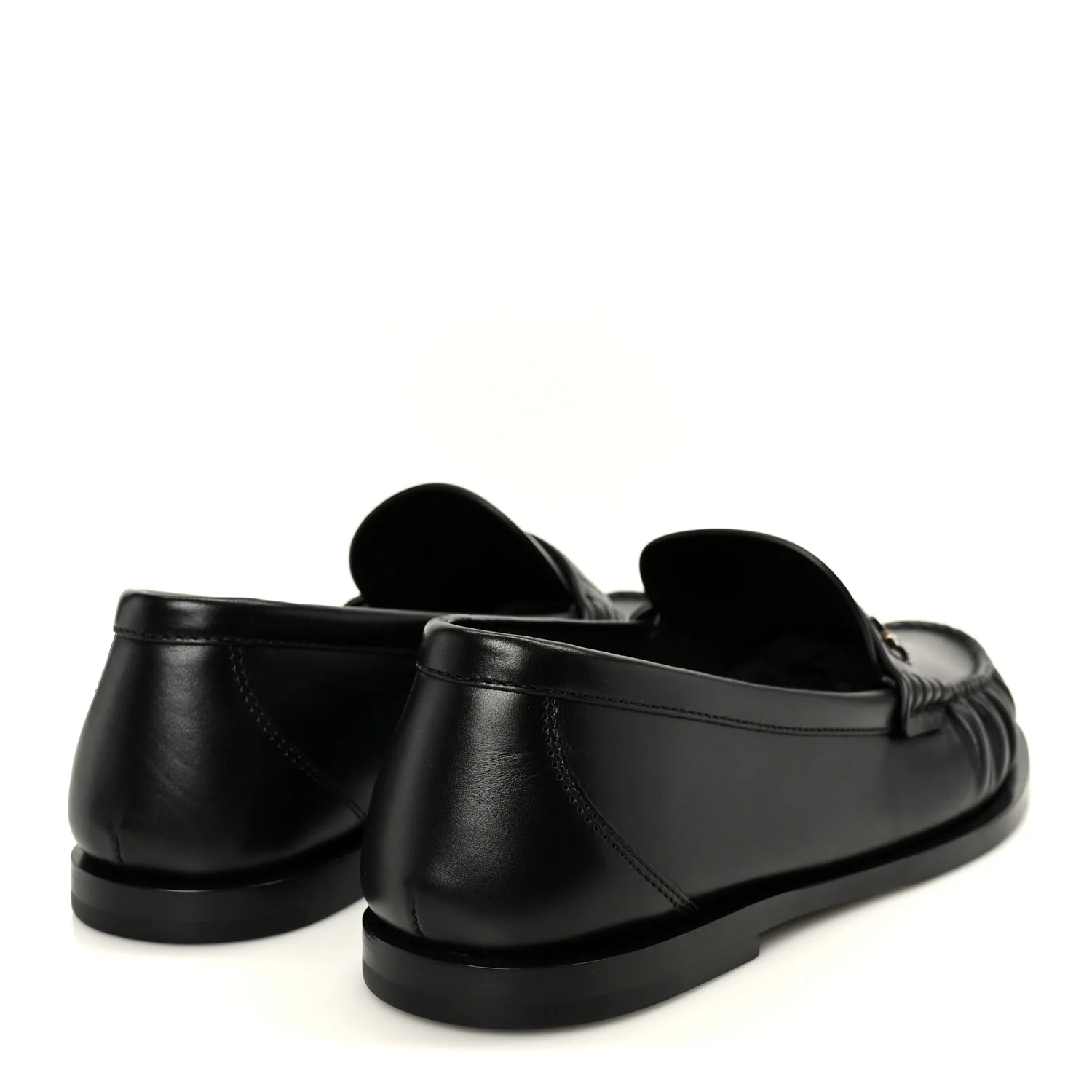 Calfskin Penny Loafers 37.5 Black - Image 5
