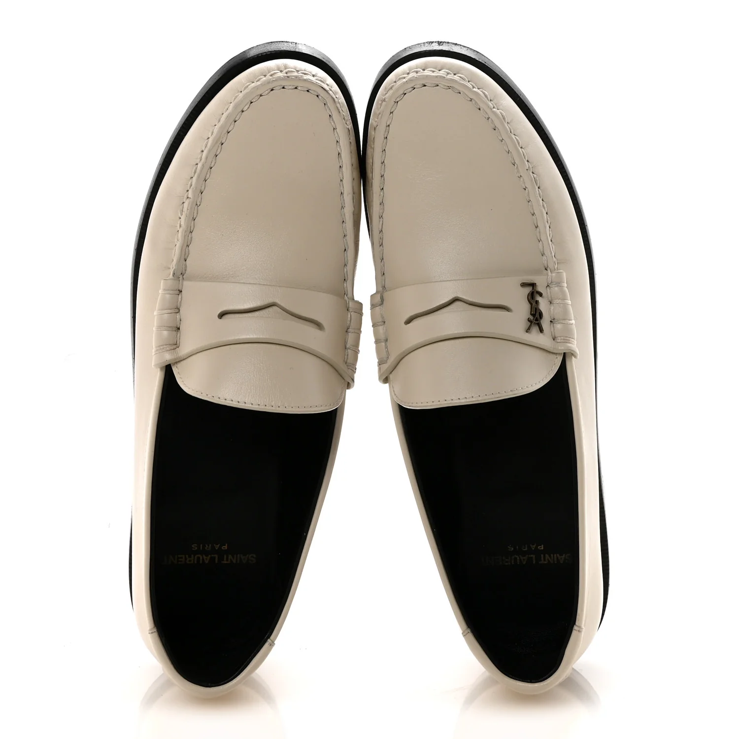 Calfskin Penny Loafers 38 Pearl - Image 2