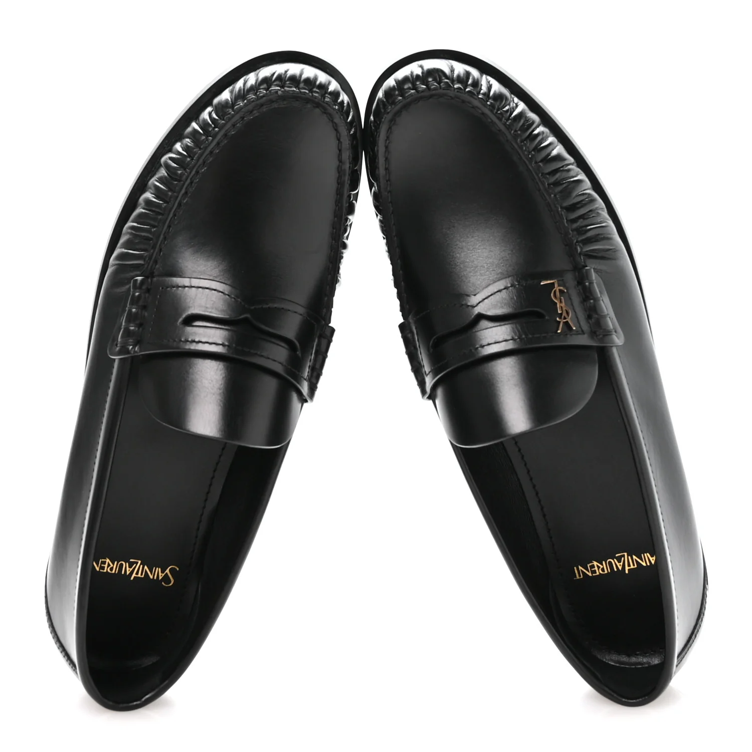 Calfskin Penny Loafers 39 Black - Image 2