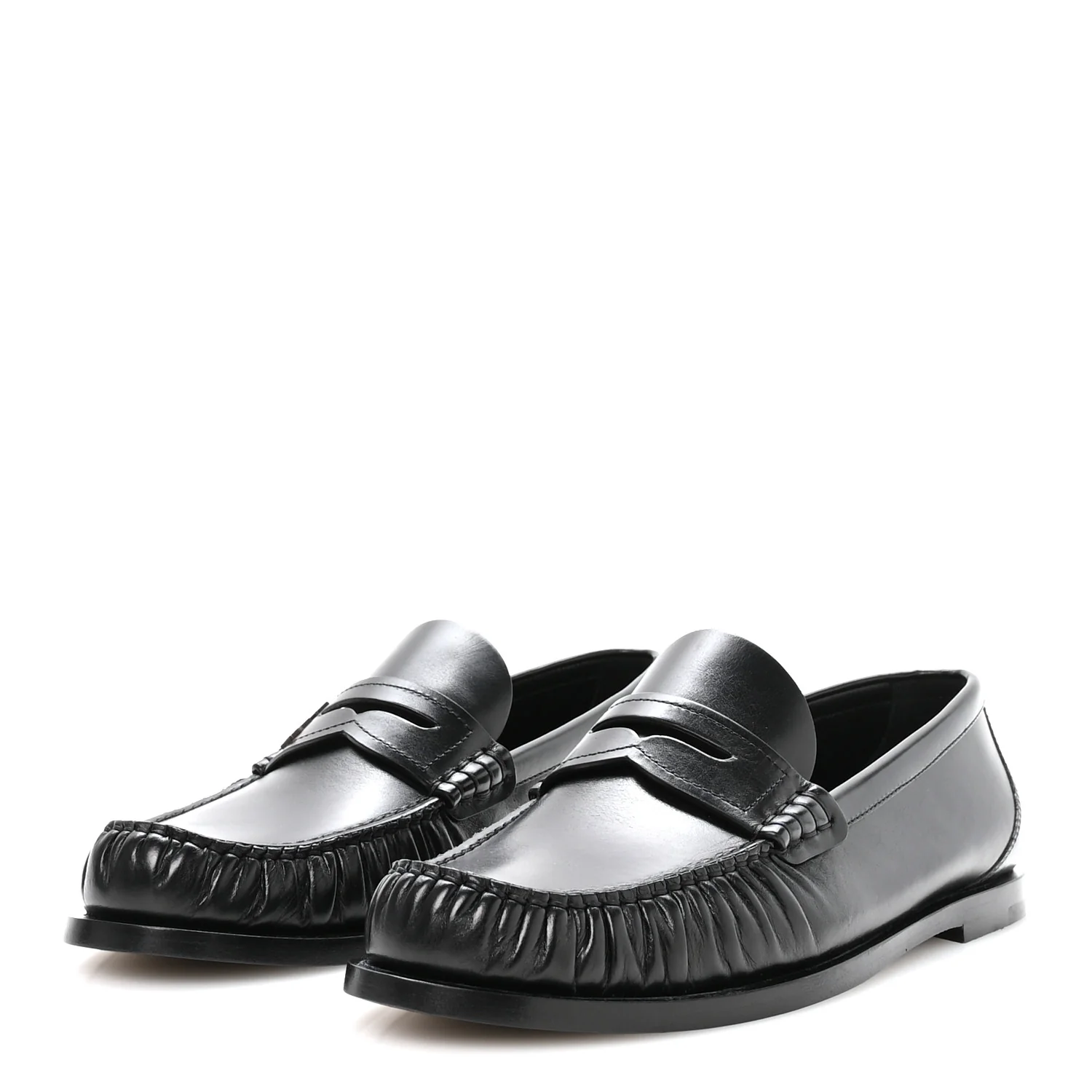 Calfskin Penny Loafers 39 Black - Image 4
