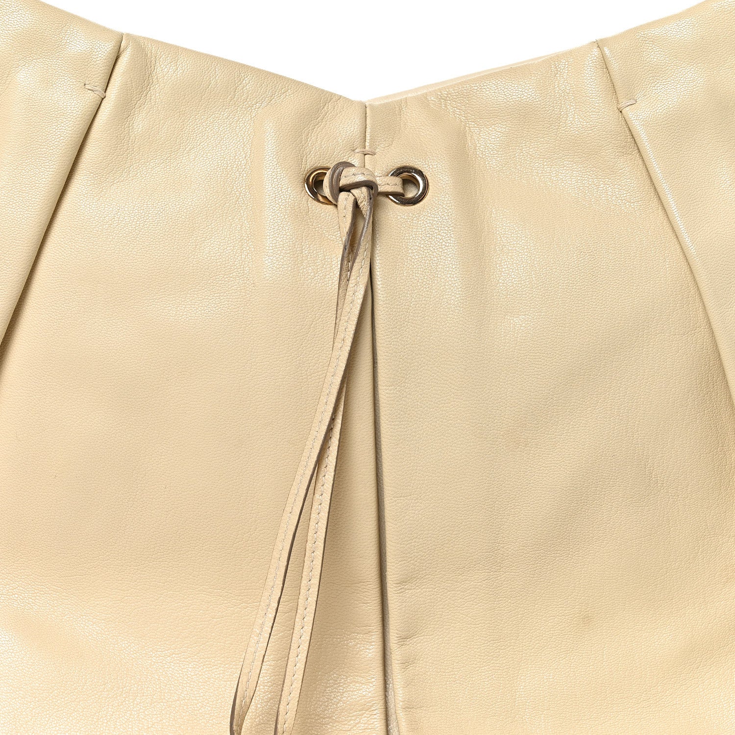 Calfskin Pleated Mombasa Hobo Off White - Image 7