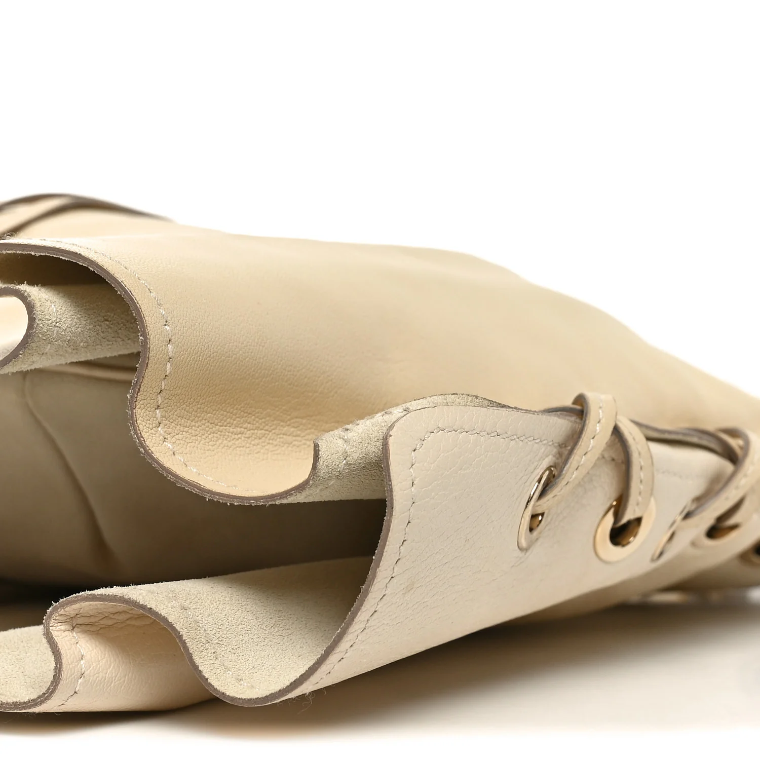 Calfskin Pleated Mombasa Hobo Off White - Image 9
