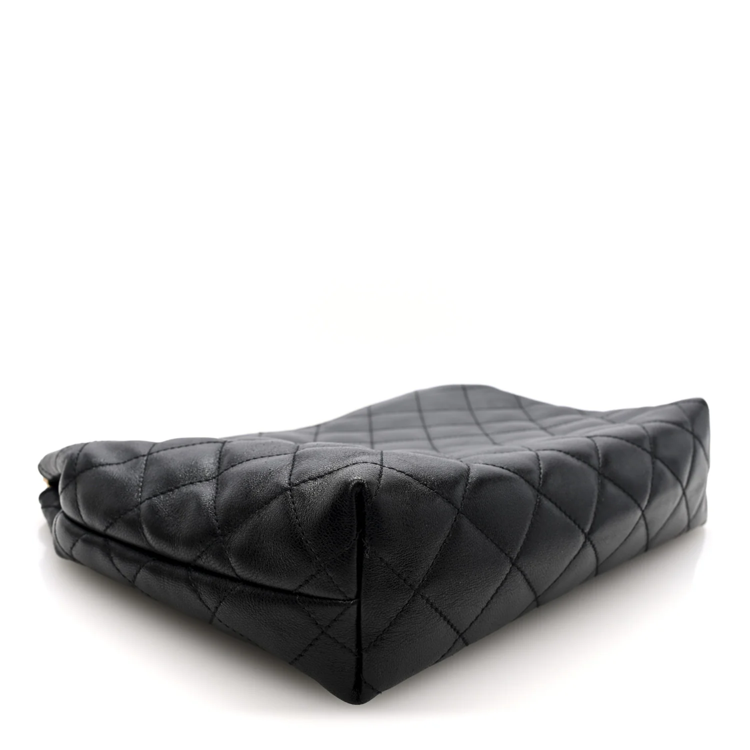 Calfskin Quilted Embroidered Cassandre Large Cosmetic Pouch Black - Image 4
