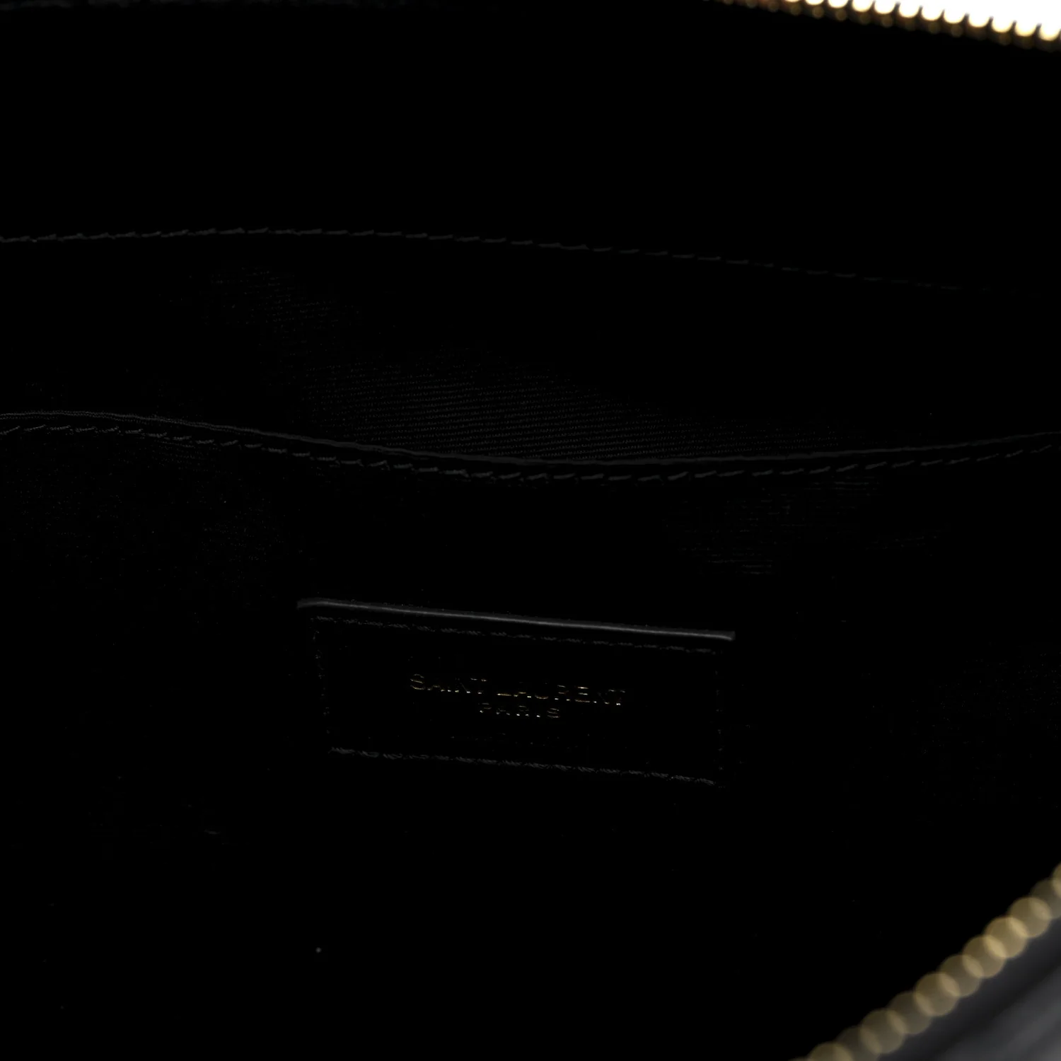 Calfskin Quilted Embroidered Cassandre Large Cosmetic Pouch Black - Image 6